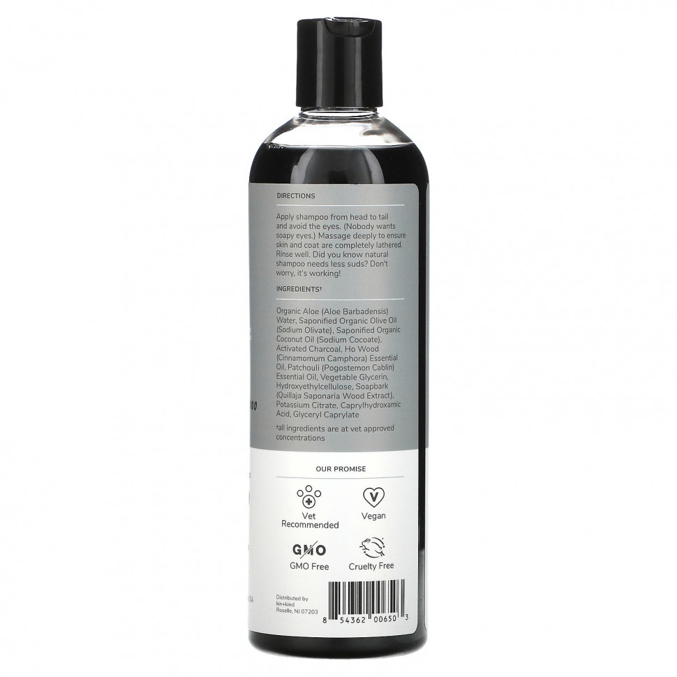Kin+Kind, натуральный шампунь для собак с древесным углем, пачули, 354 мл (12 жидк. унций)