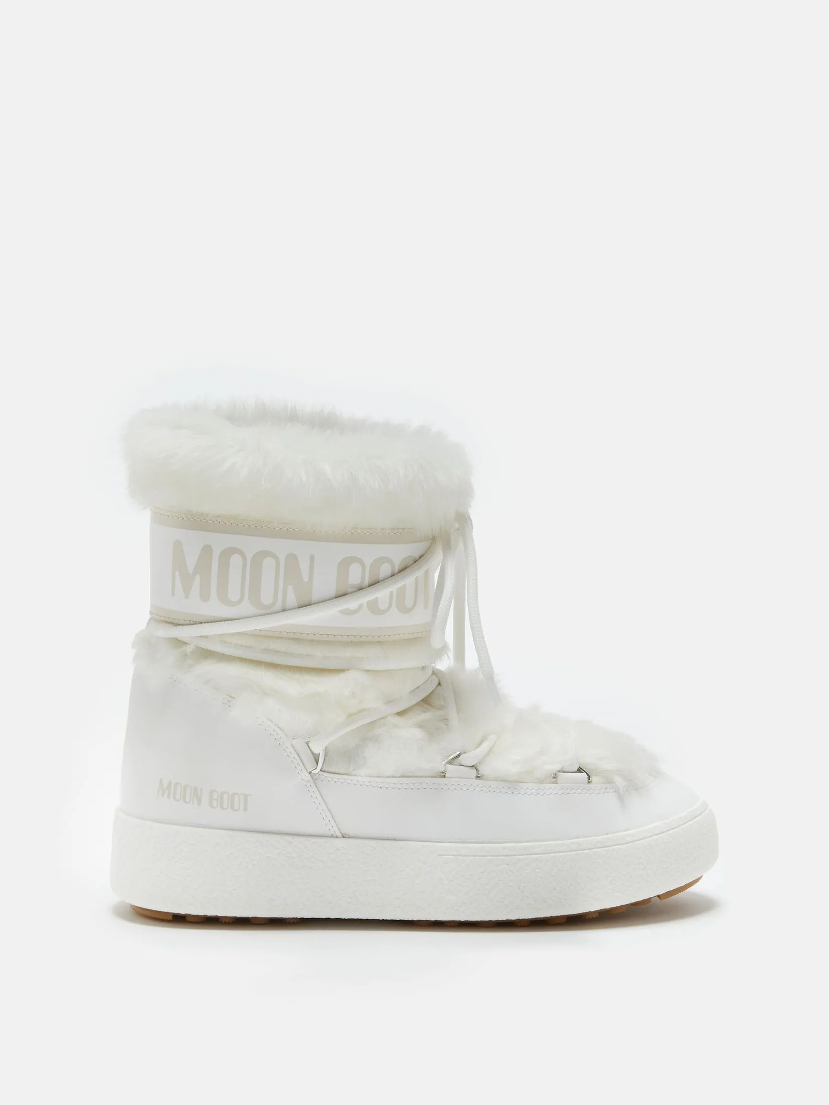 MOON BOOT LTRACK FAUX-FUR WHITE BOOTS