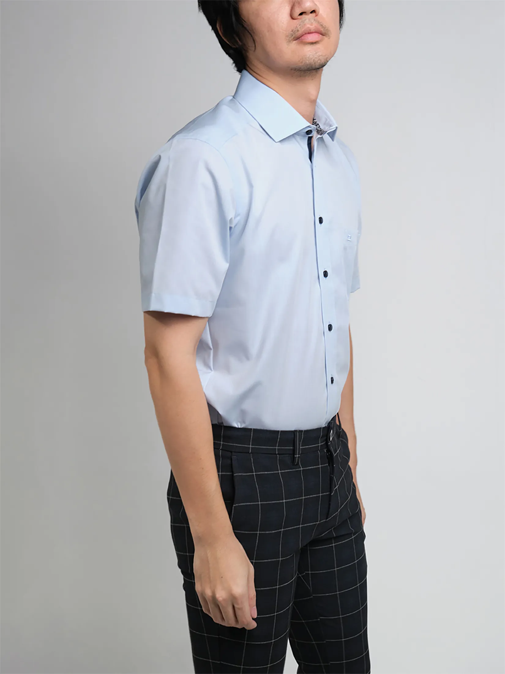 OLYMP MEN SHIRT SHORT SLEEVES CASUAL SHIRT MODERN FIT BLUE