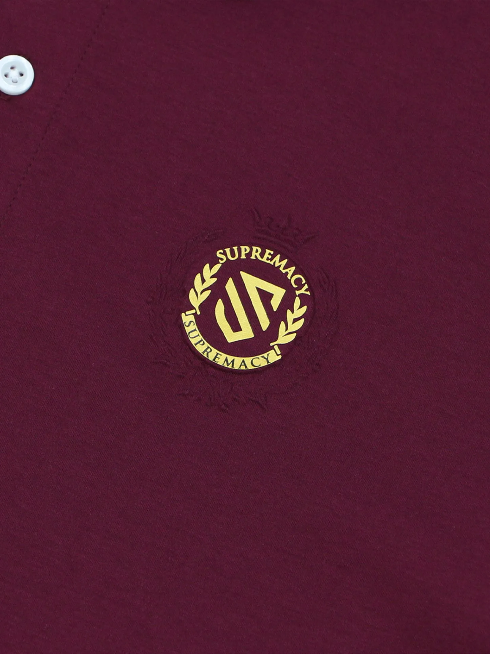 GIORDANO Men's Slim Fit Embroidery Bold Polo (Liquid Touch) Burgundy red