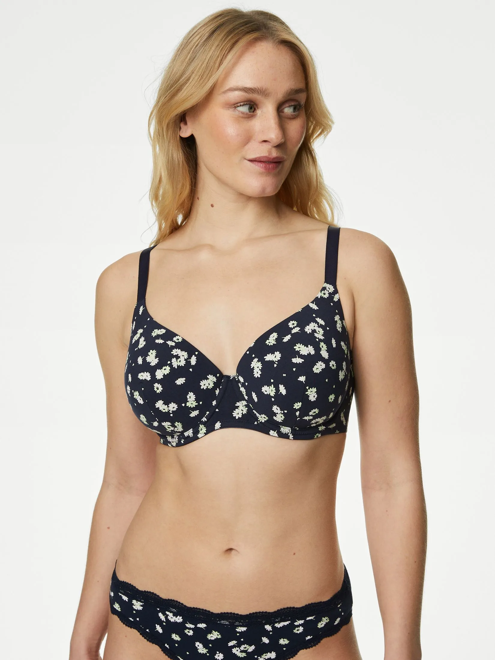 MARKS & SPENCER Women T-Shirt Bras Cotton Rich Wired 3pk Multi-Color