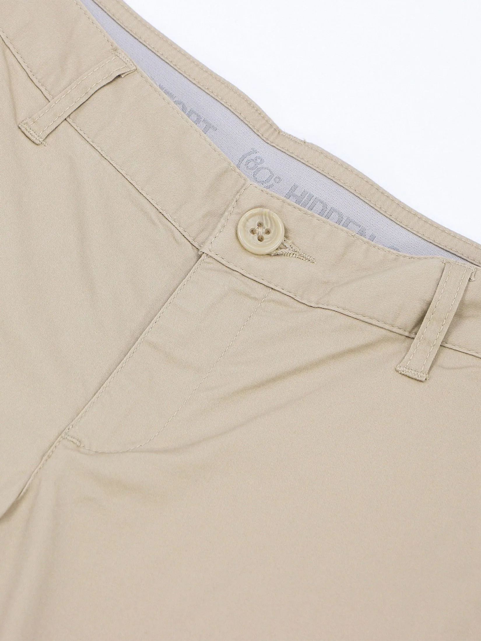 GIORDANO Women's Slim Twill Pocket Shorts (180° Elastic Waist) Crockery khaki