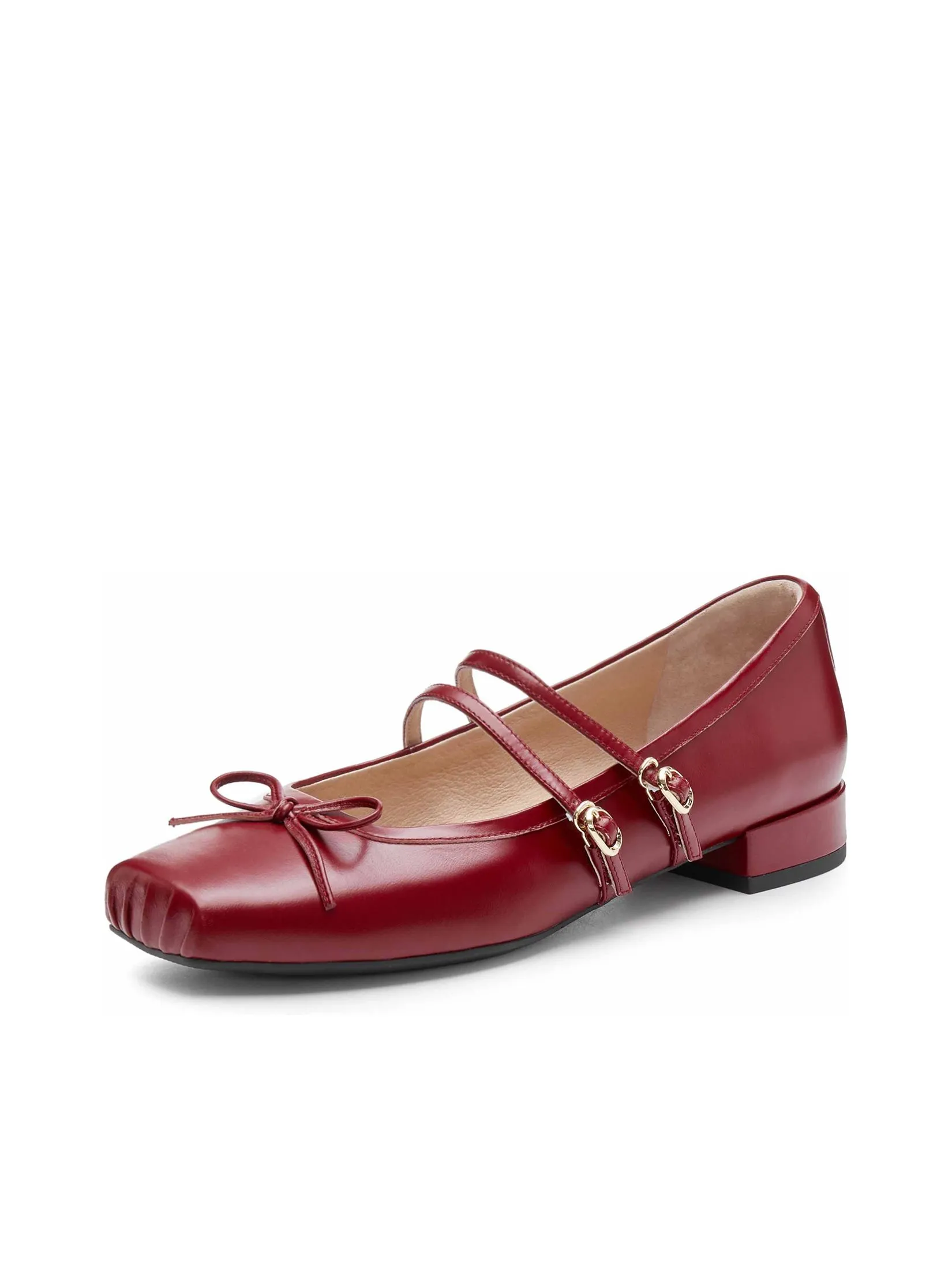 STACCATO Women Pump Mary Jane Bow Front Dark Red