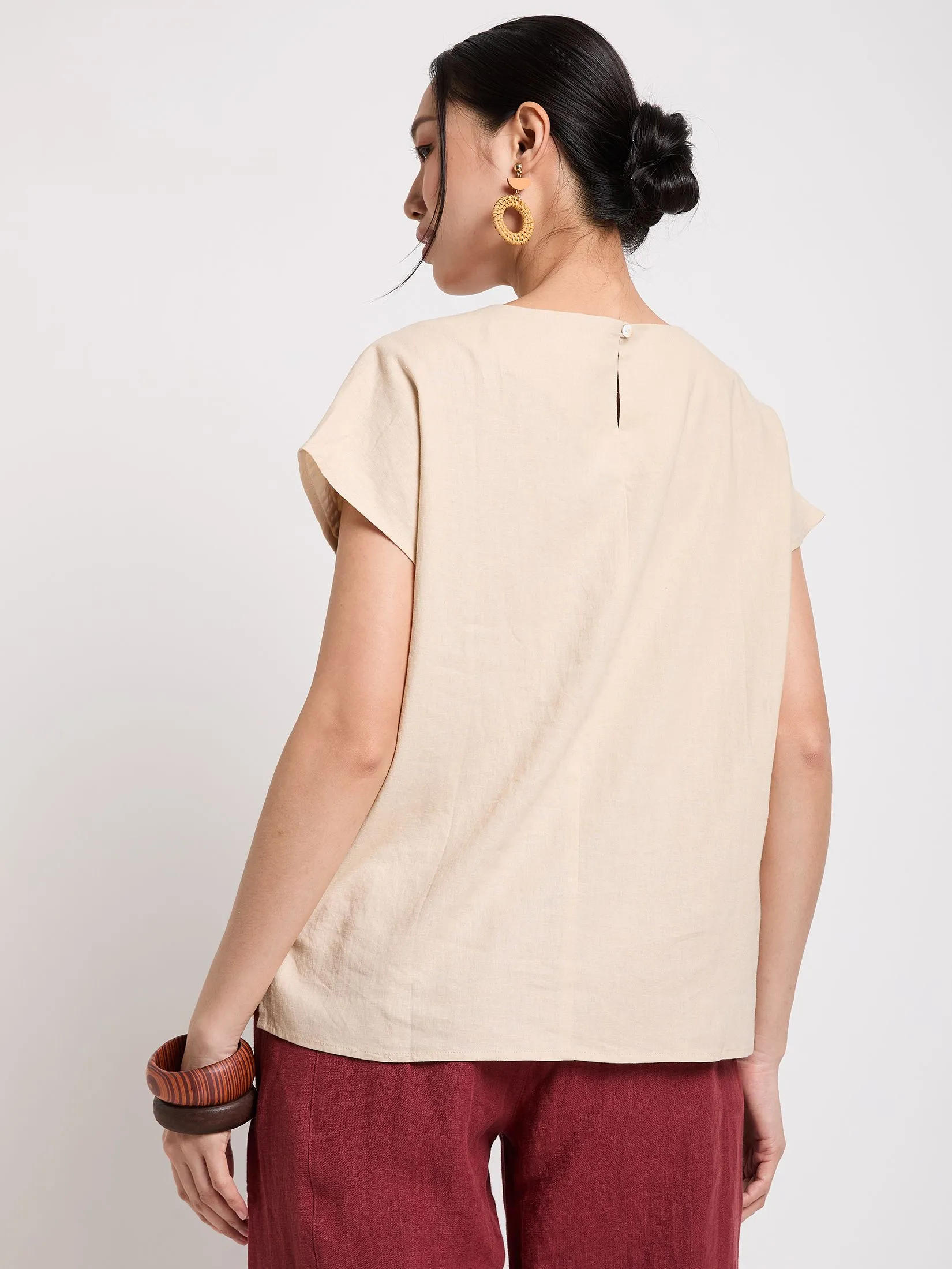 JOURNAL Women Blouse Sleeveless Crew Neck Embroidered