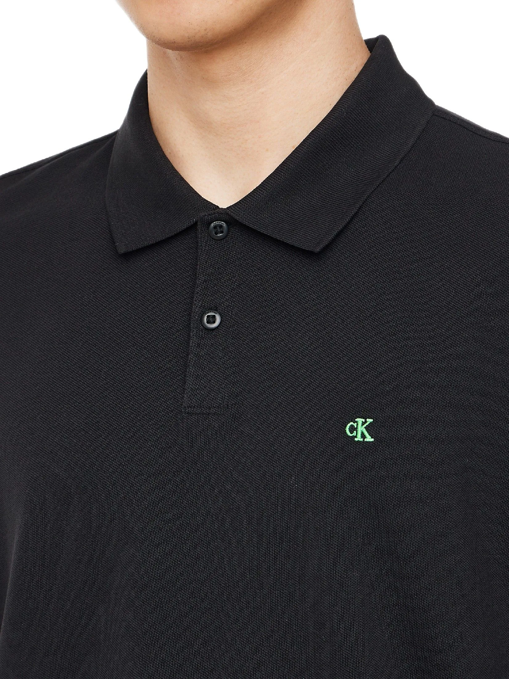 CALVIN KLEIN Men's Regular Fit Pique Short Sleeve Classic Polo T-Shirt Black
