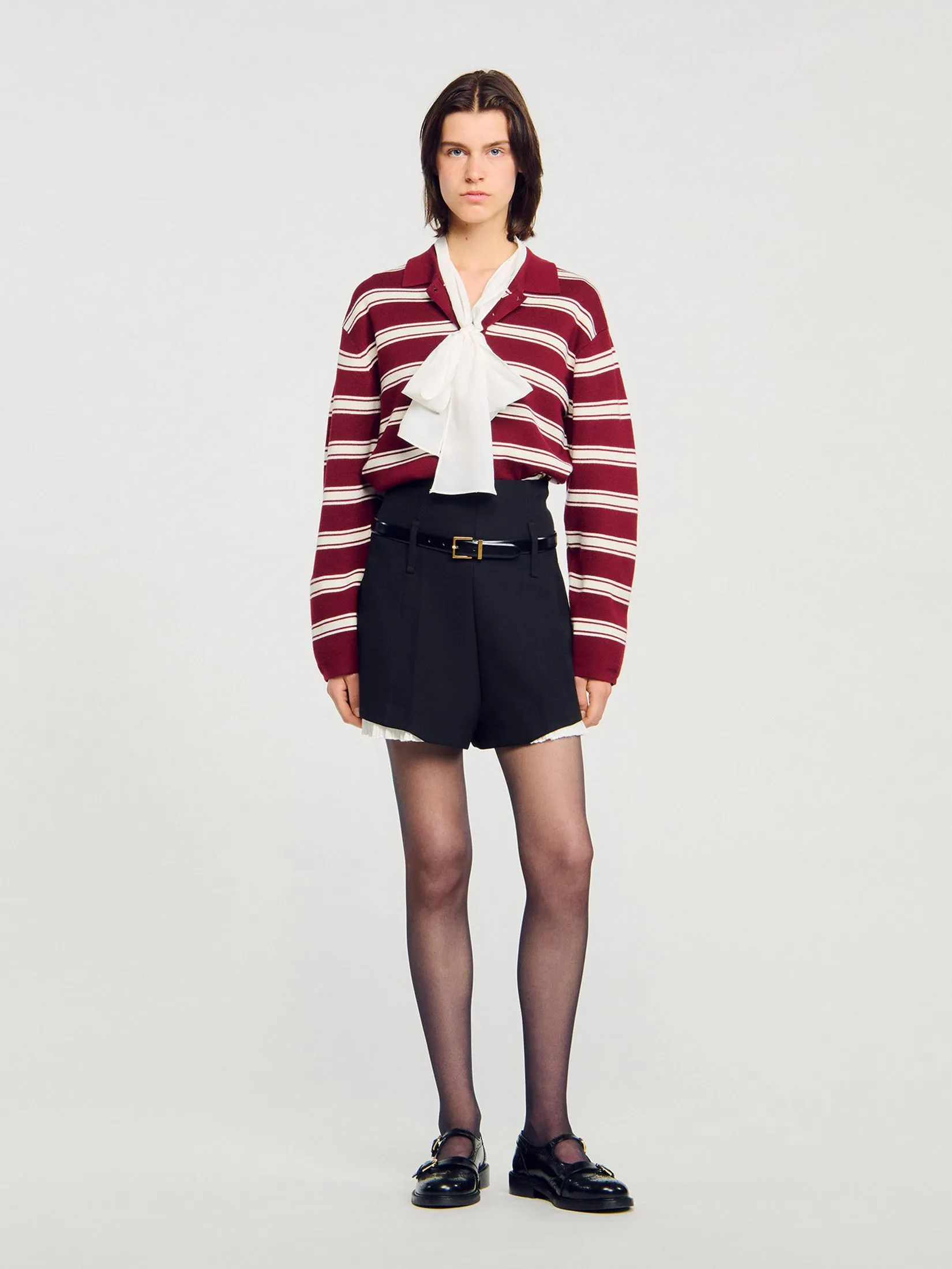 SANDRO Tailored Flounced Shorts