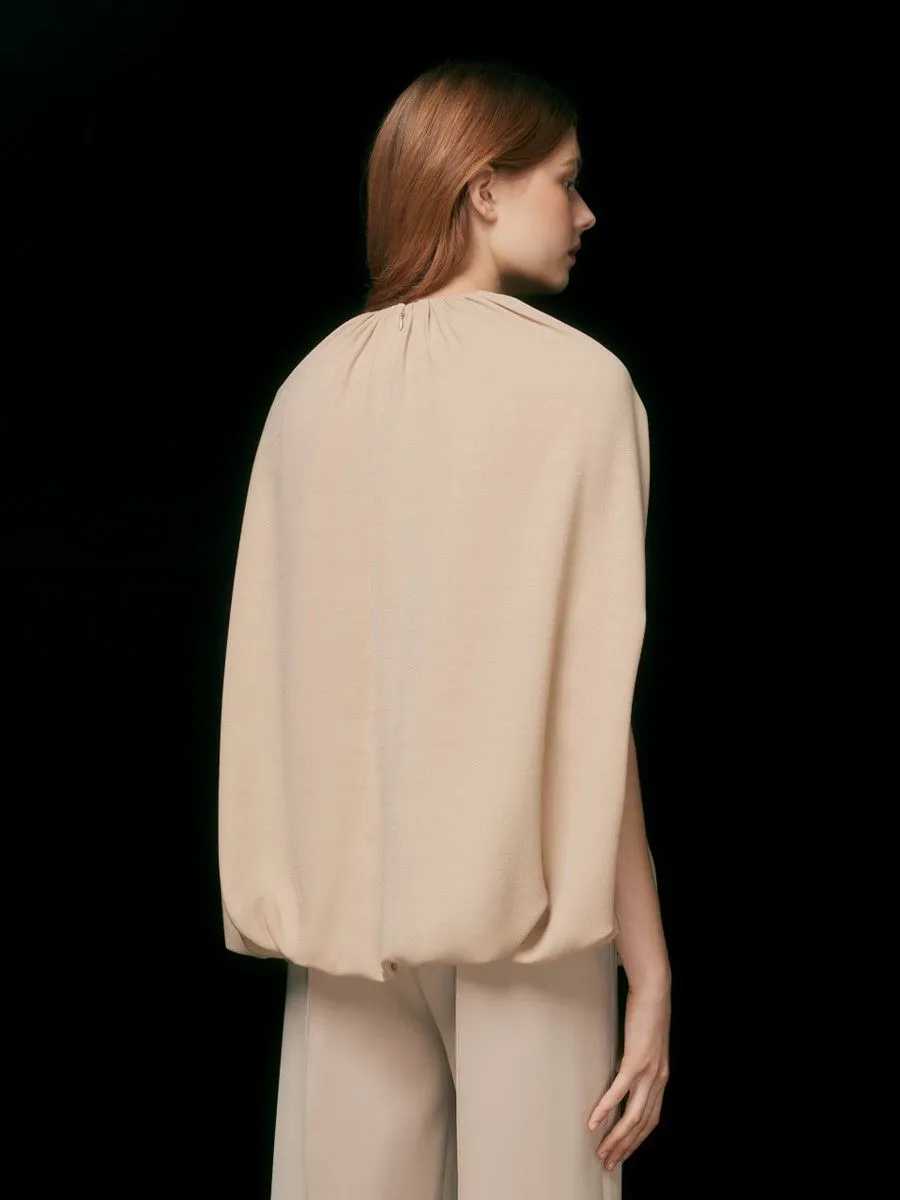 ASAVA (AW23) Harper Women Cape Sleeve Blouse Beige