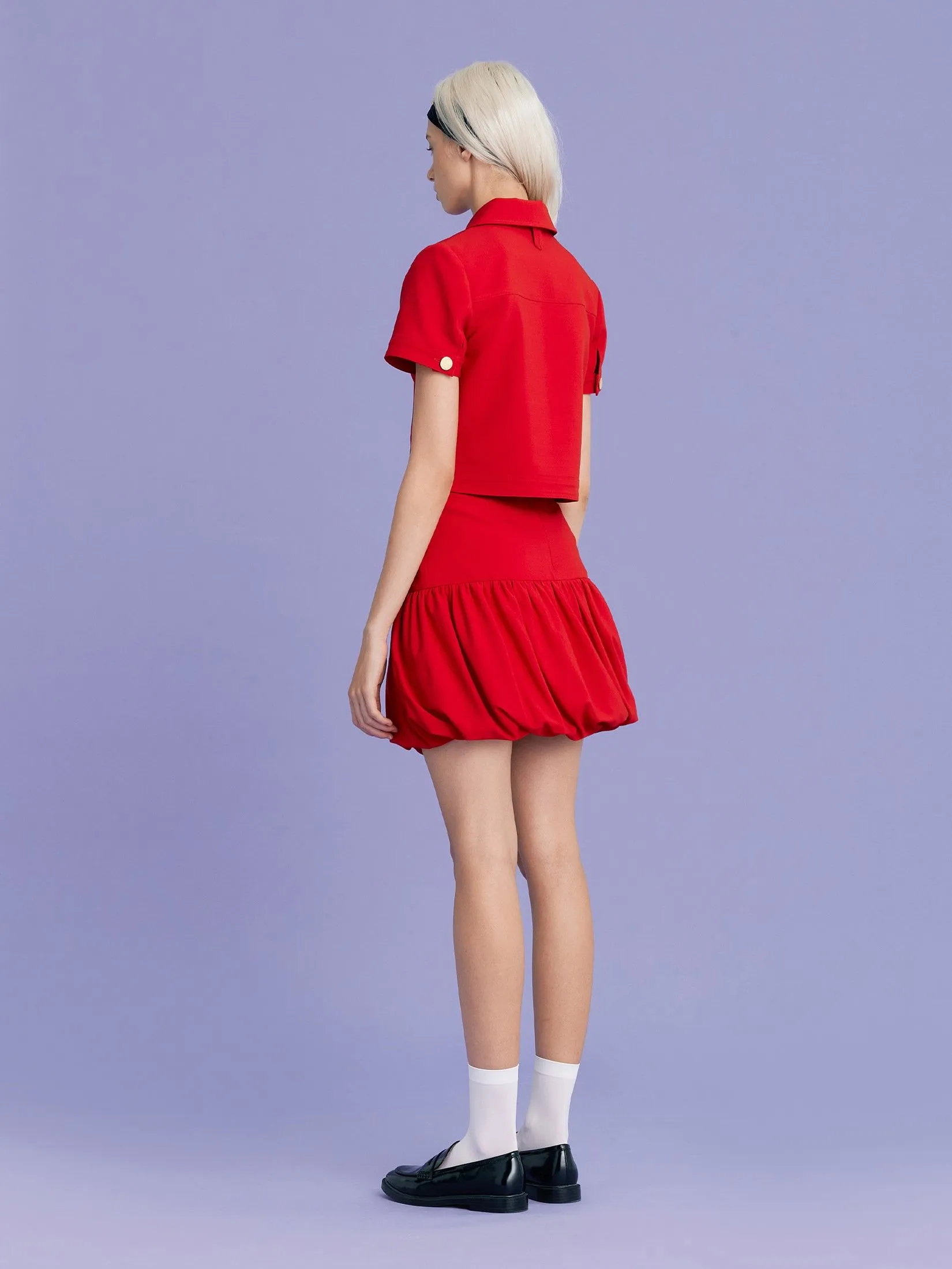 ASV (AW24)Caily Balloon Women Mini Skirt Red