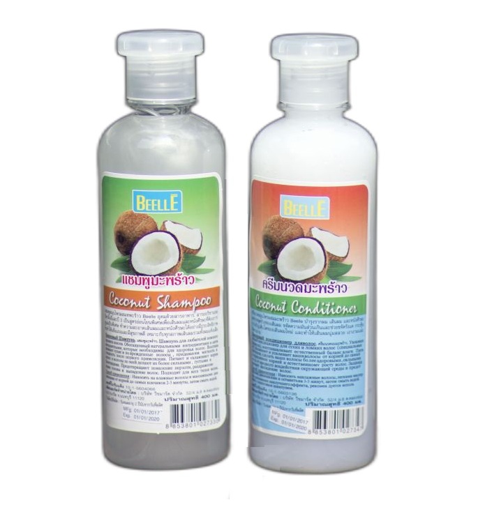 Кокосовые шампунь и кондиционер Beelle 400 и 400 мл