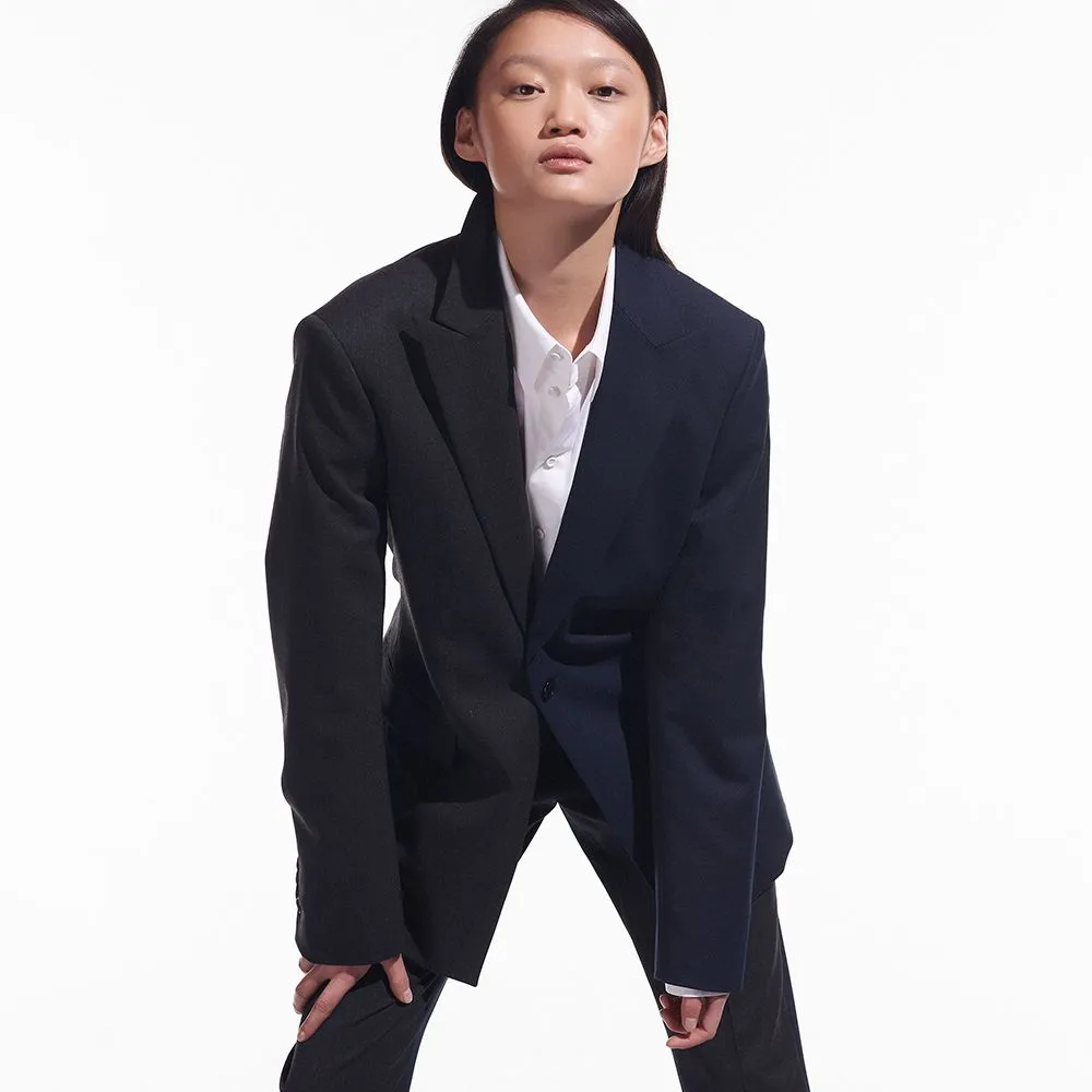 KARL LAGERFELD CARA LOVES KARL Bi-Color Blazer – Grey & Navy