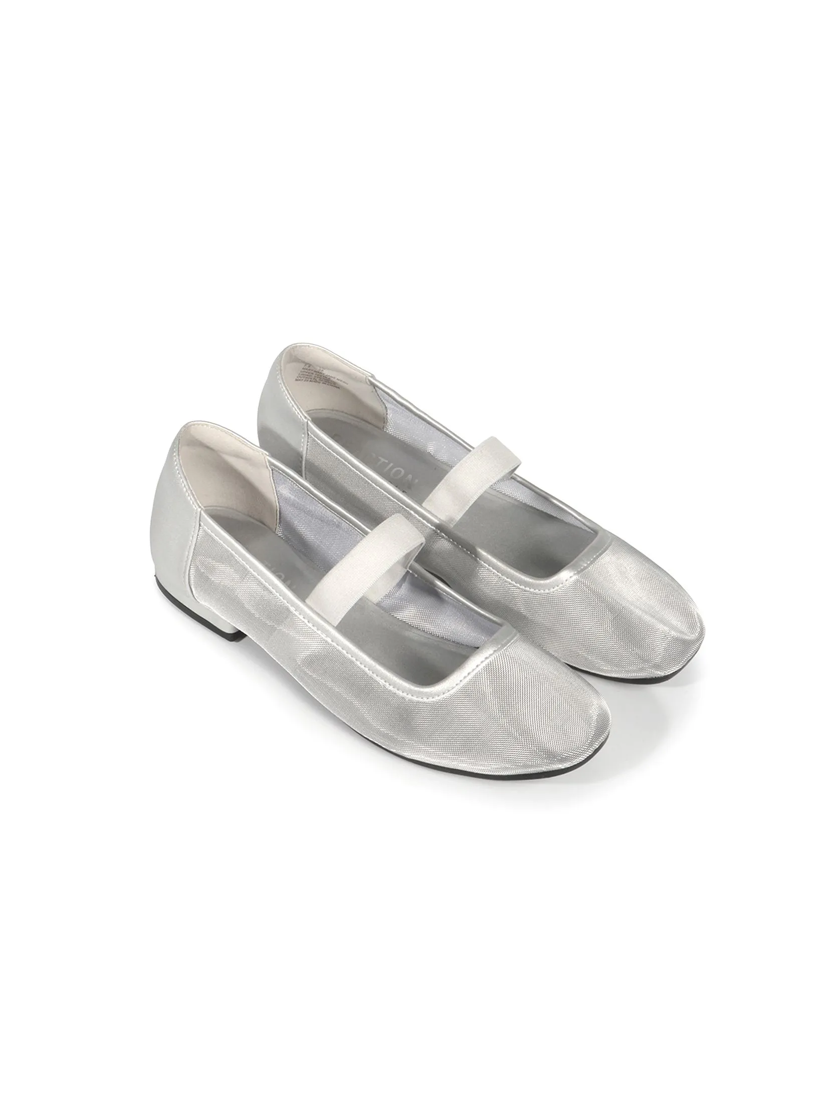 KENNETH COLE WOMEN FLATS MARY-MARY JANE MESH  /SILVER