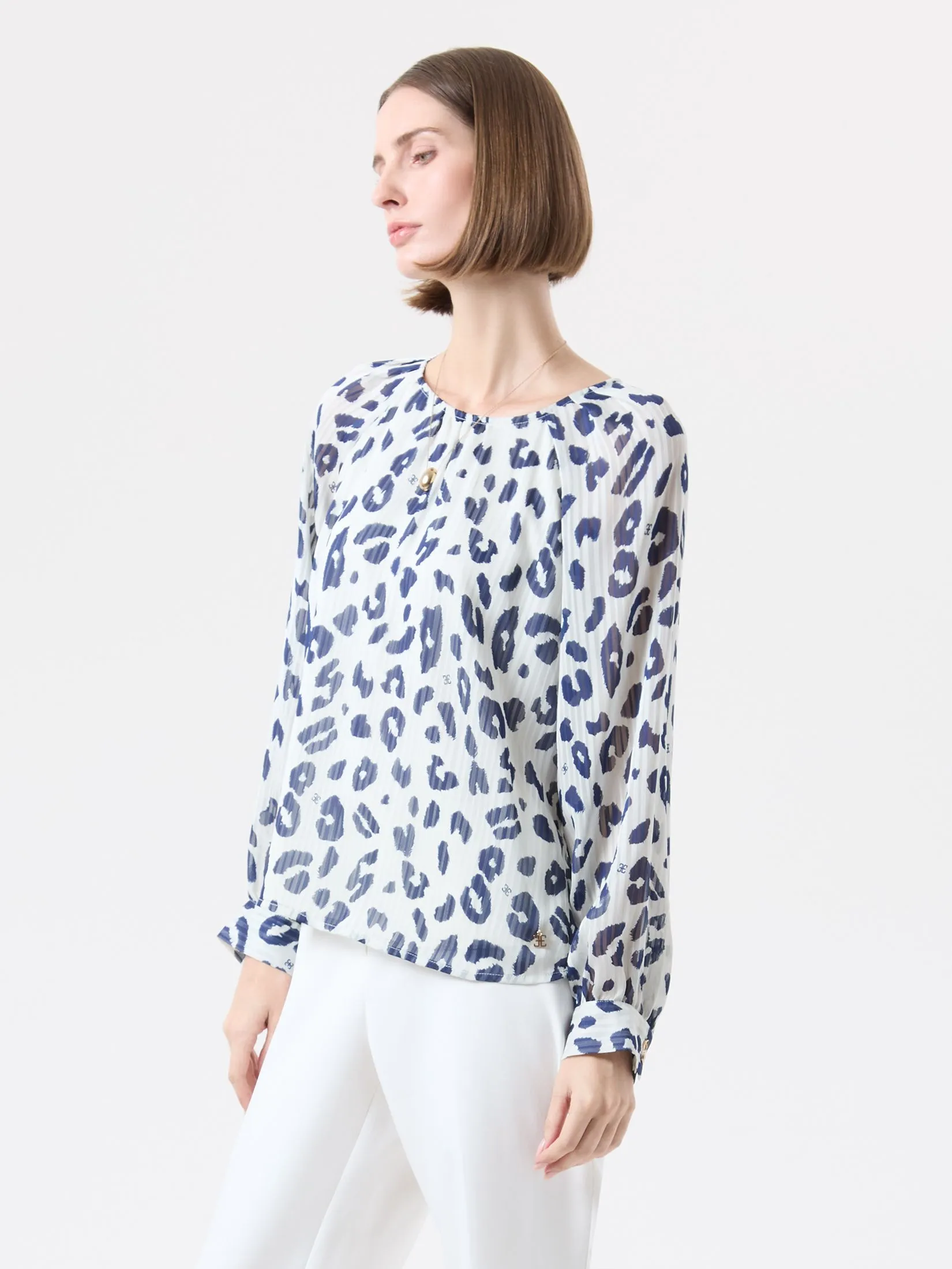 ESPADA Long Sleeve Blouse Woman Ivory