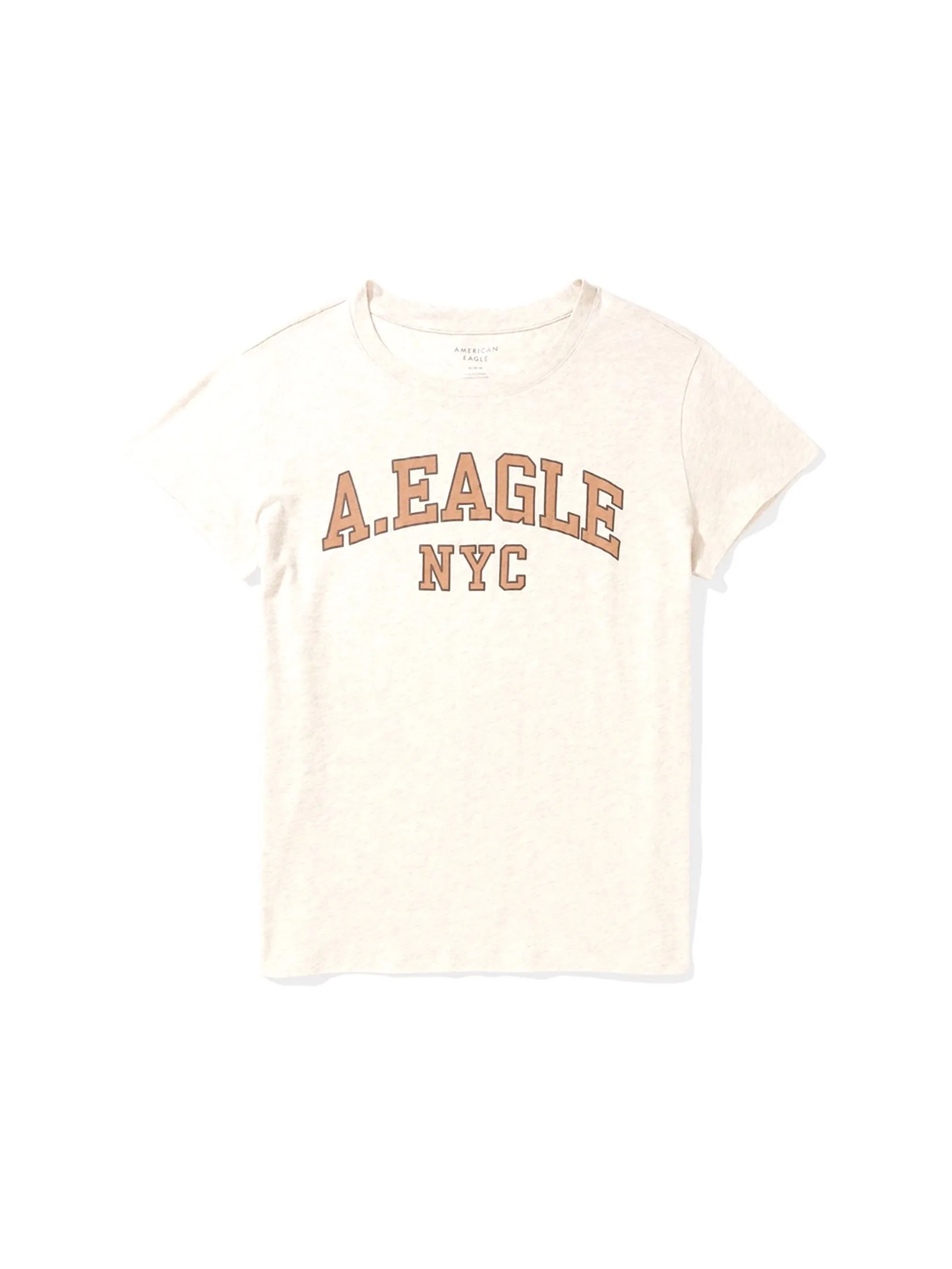 AMERICAN EAGLE WOMEN 9750 SOLID SLIM CLASSIC TEE 676 BEIGE