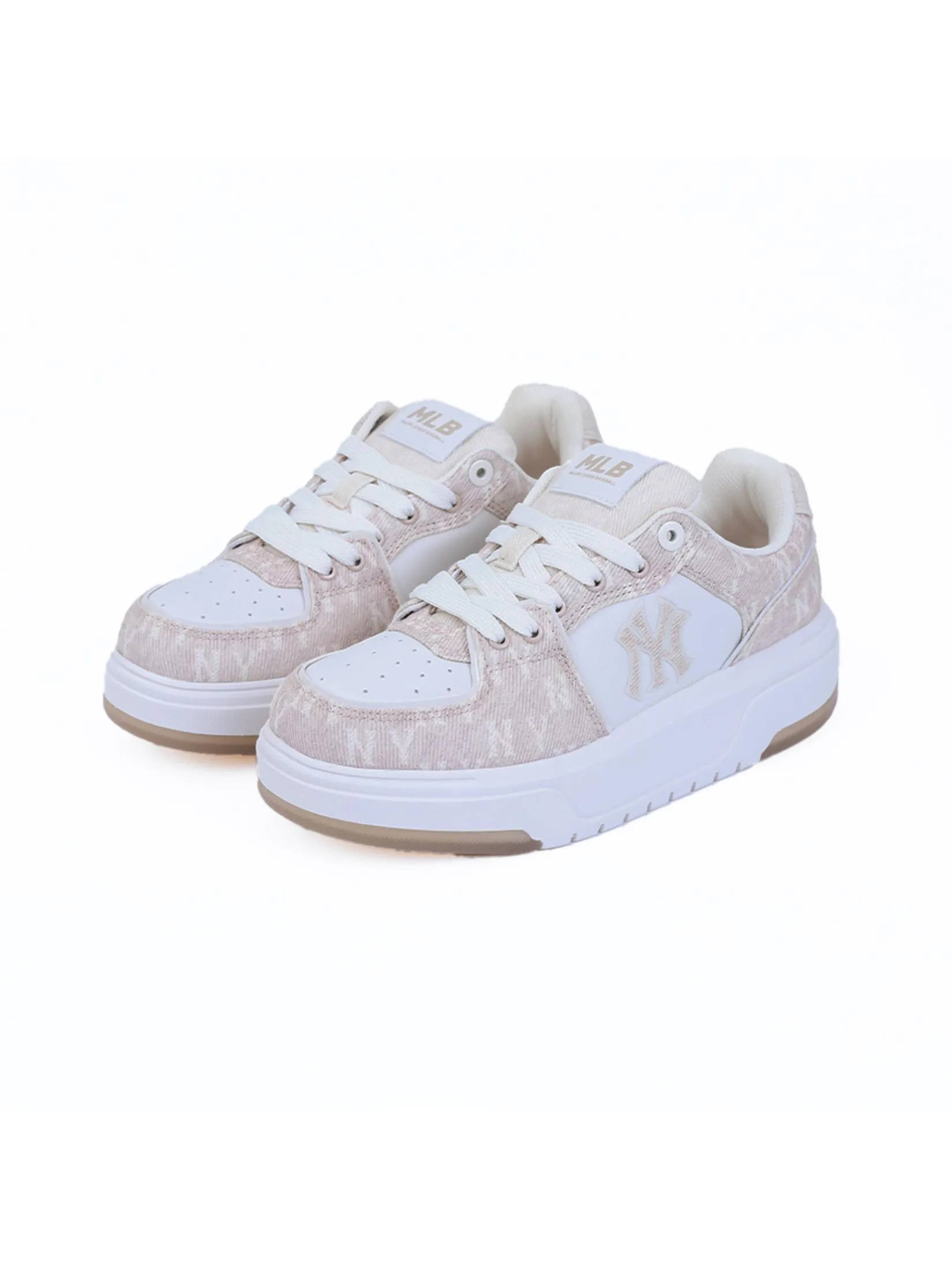 MLB Unisex Chunky Liner Denim Monogram Small Logo (Sl) Model 3ASXS015N 50BGS Beige