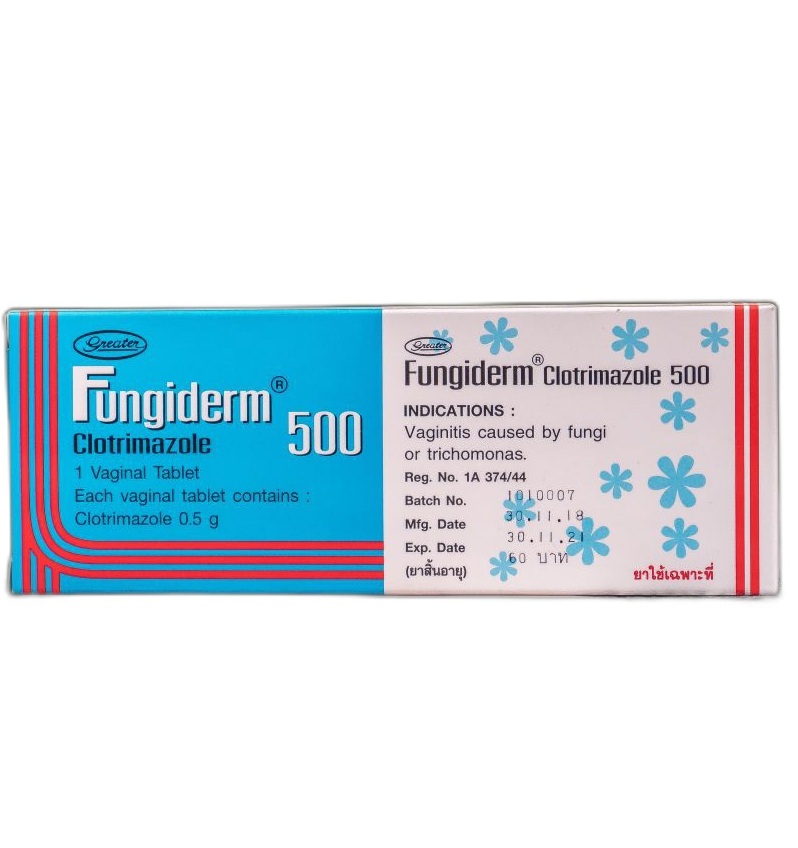 Вагинальная свеча с клотримазолом Fungiderm 500