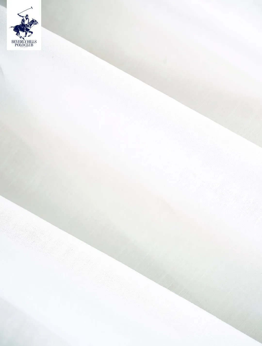 BEVERLY HILLS POLO CLUB Men Cotton Linen Relax Fit Shirt Long Sleeve, White