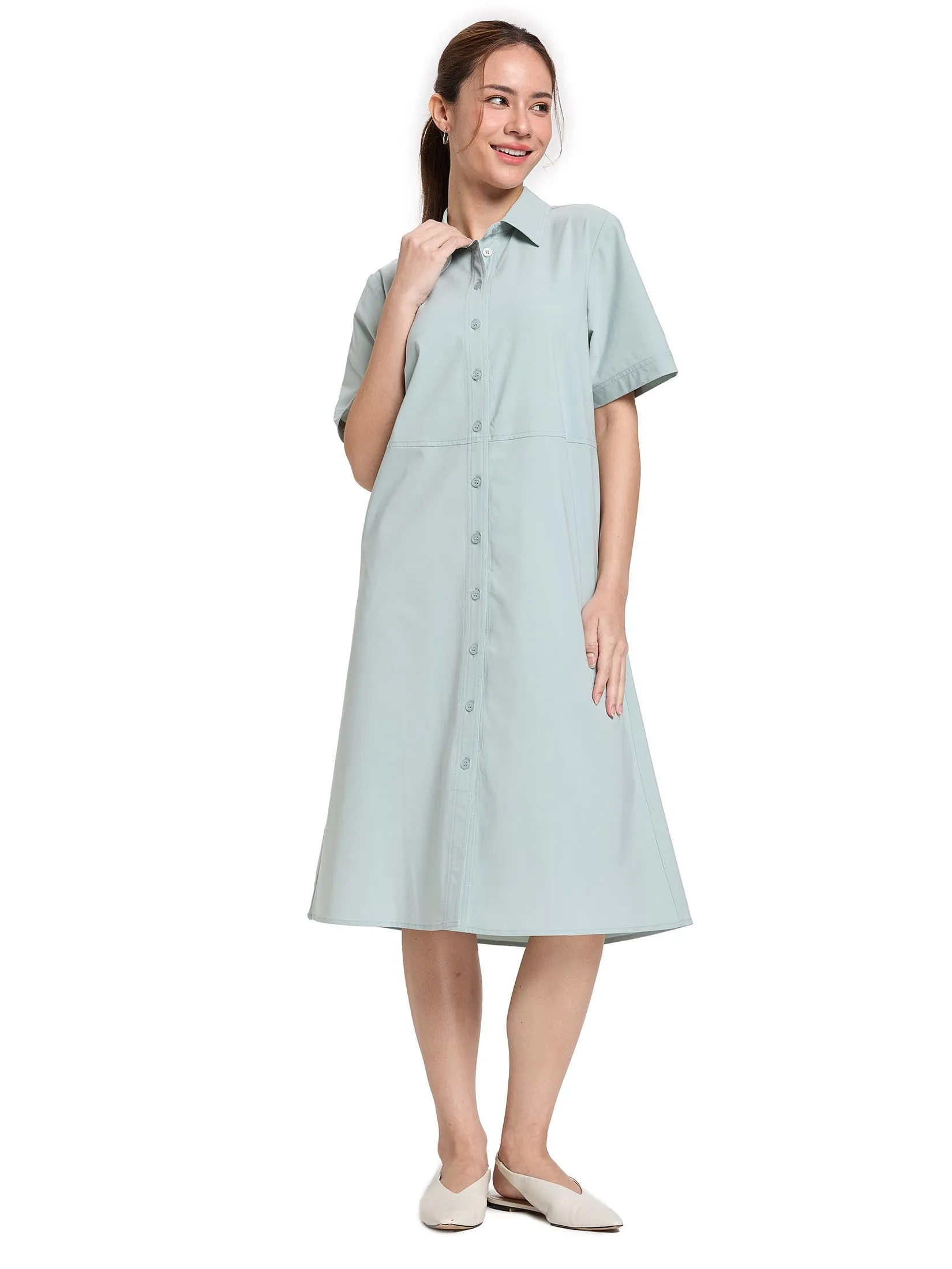 EASY PIECES Women Midi Dress Short Sleeves