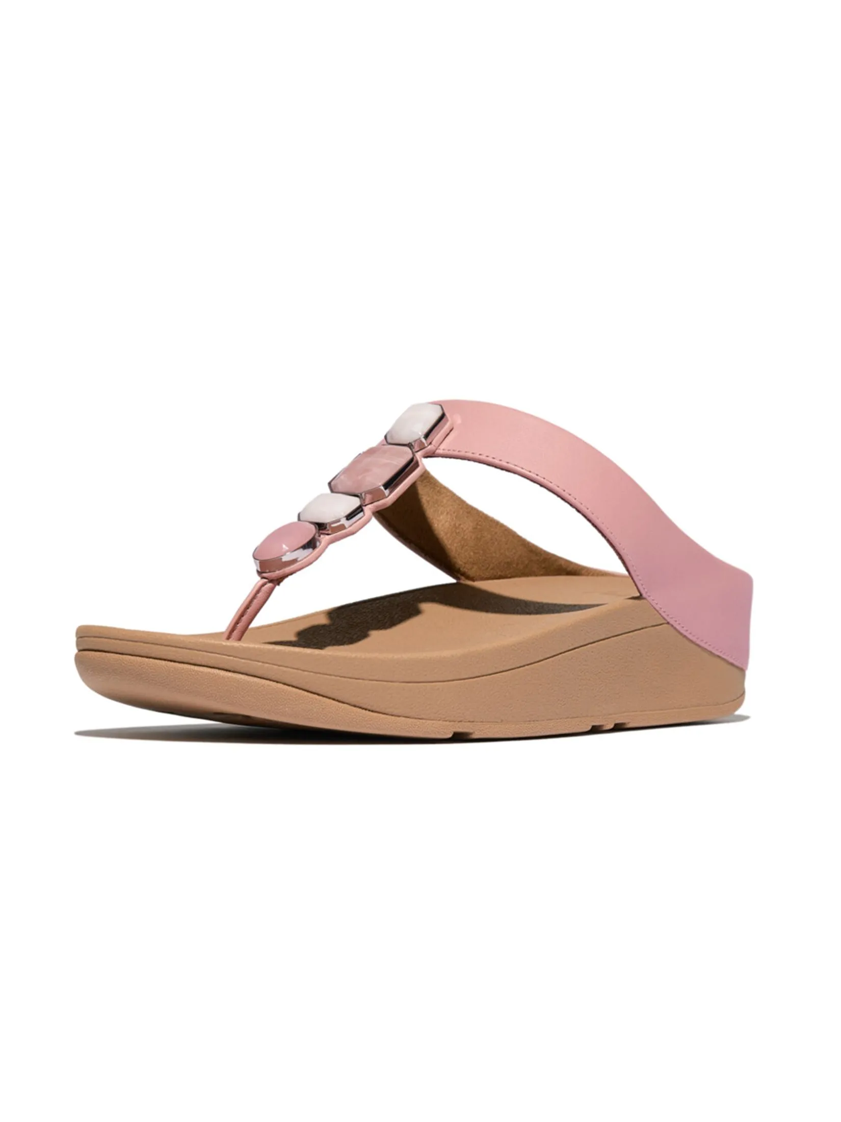 FitFlop™ WOMEN'S FINO MULTI-STONE LEATHER T/P PINK