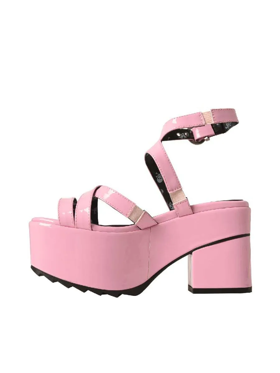 VILLAINS SF YOUSEE Women's Platform Heeled Sandals PINK