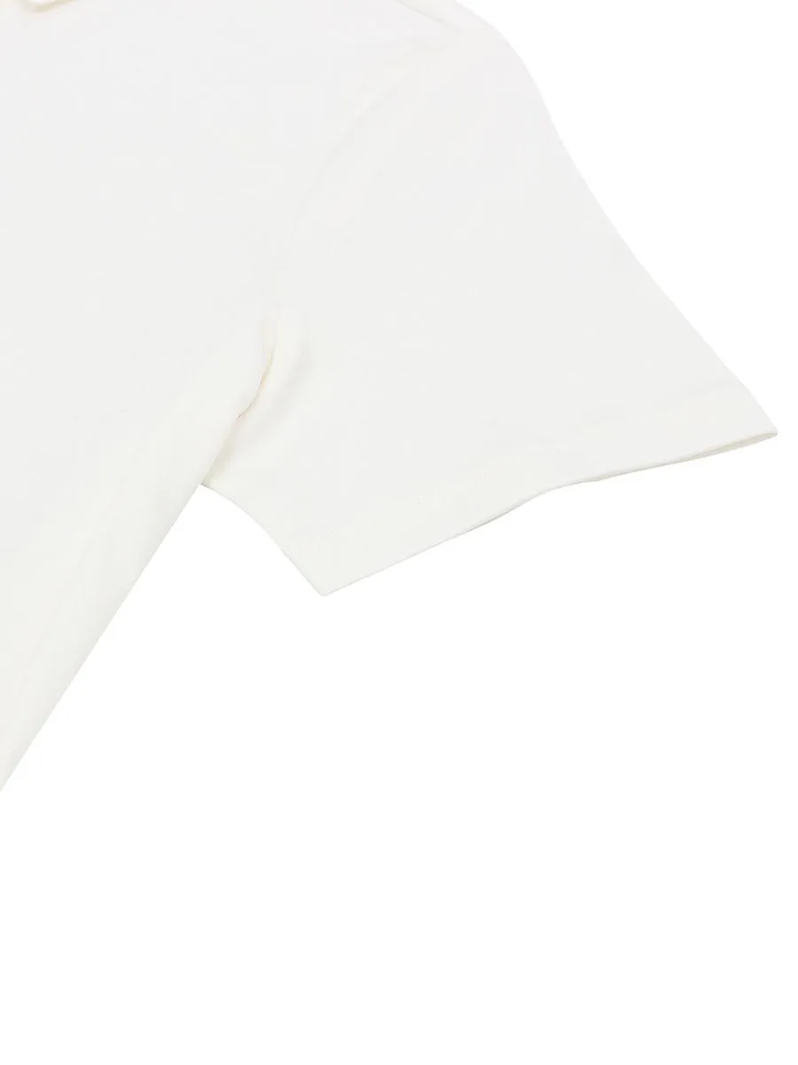 GIORDANO Women's Comfort Liquid Touch Interlock Polo (G-Motion) Snow White