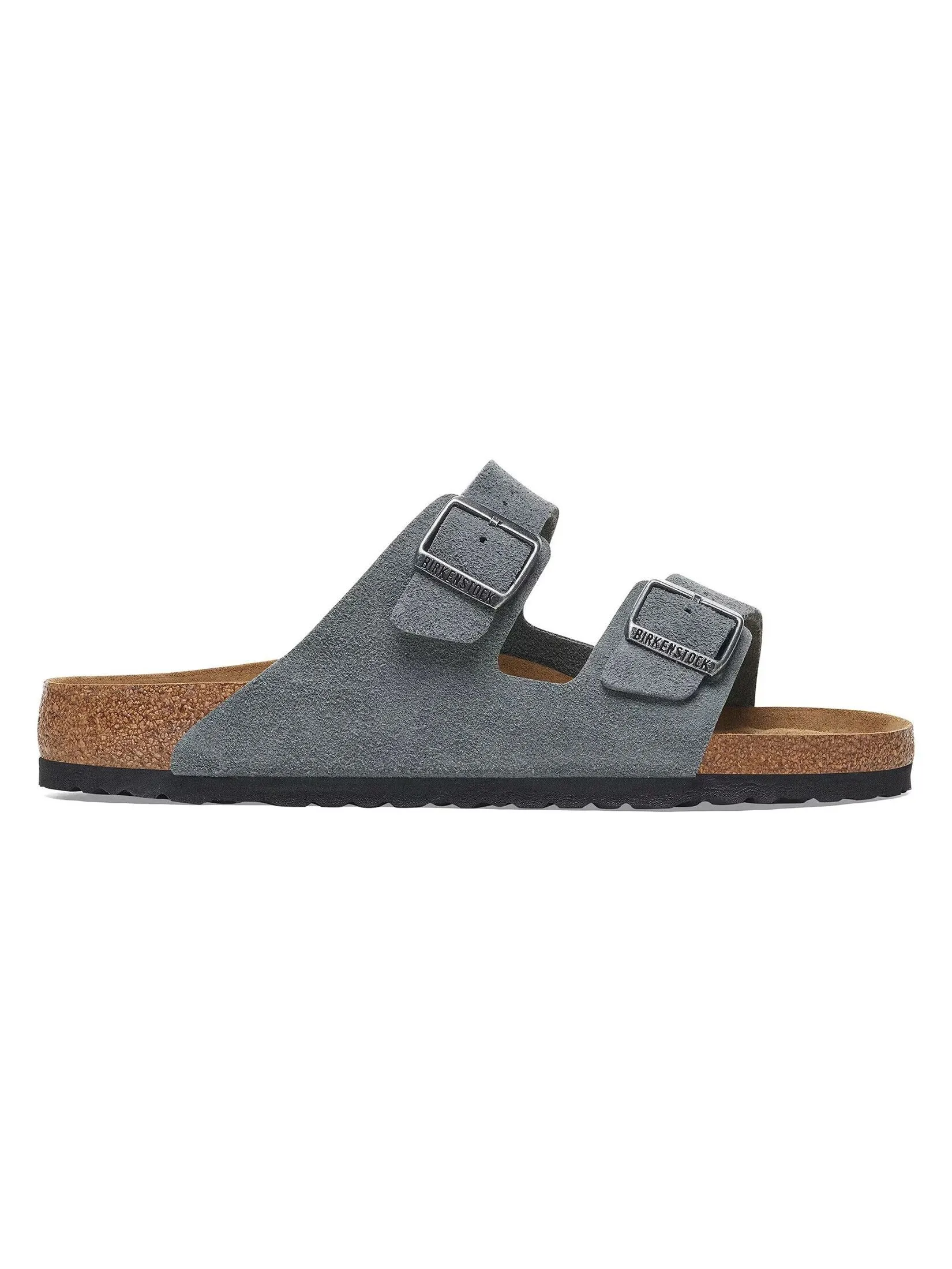 BIRKENSTOCK UNISEX SANDALS ARIZONA SUEDE BASALT GRAY