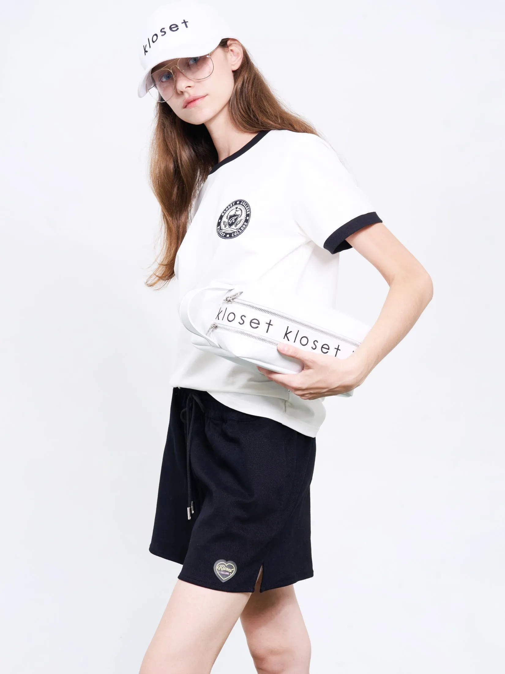 KLOSET (LS2-24) Women Kloset Varsity Short Black