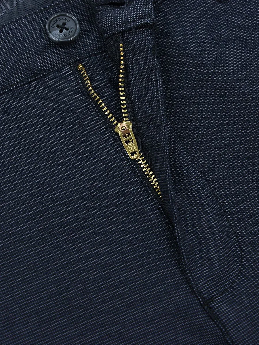 GIORDANO Men's Super Stretch Easy-Care Pants (180° Waistband) Navy blue