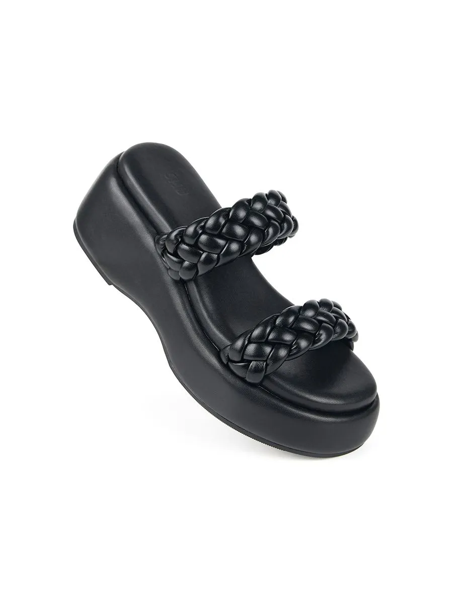 SHU WOMEN  BEDDY 2.5" WOVEN WEDGES - BLACK