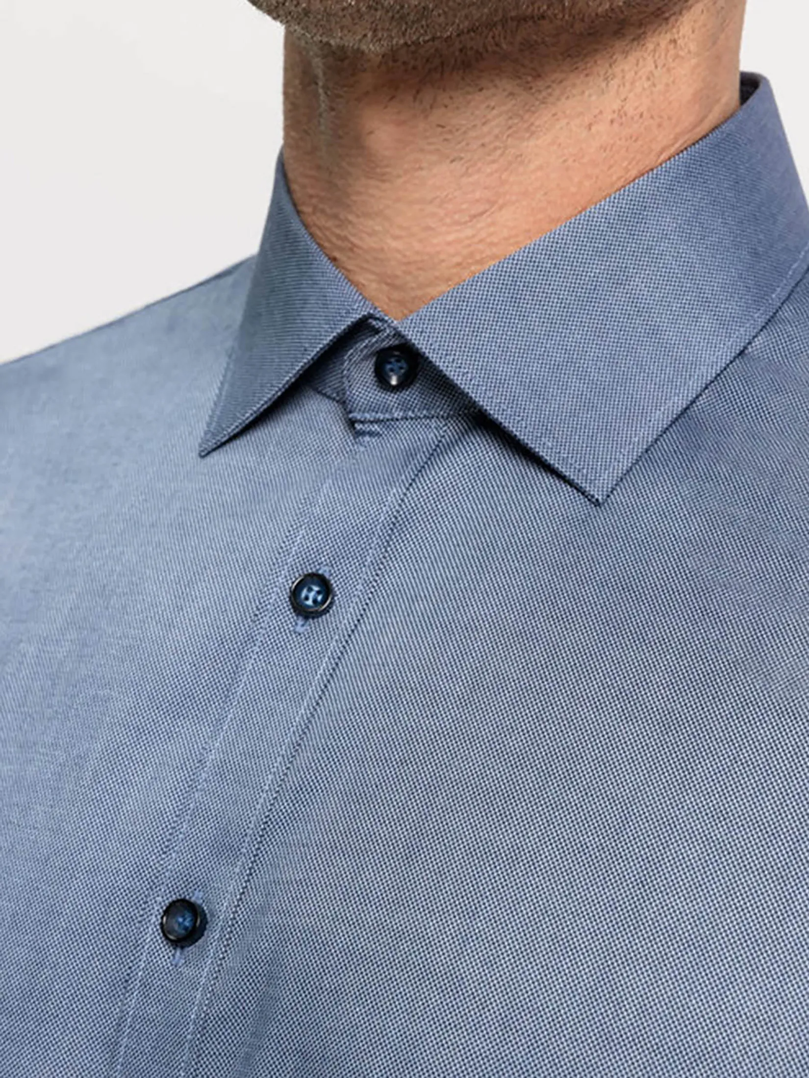 OLYMP MEN SHIRT LONG SLEEVES BUSINESS SHIRT SUPER SLIM FIT MARINE