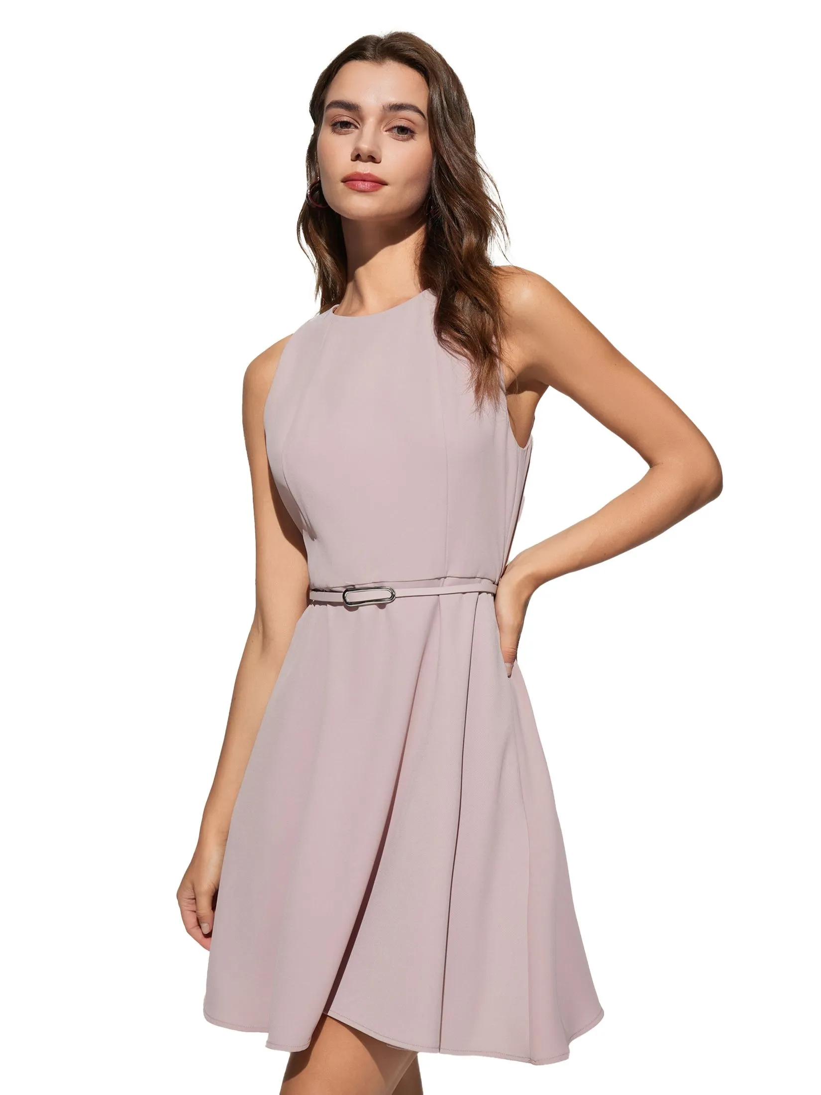G2000 Women Clothing Sleeveless Flare Dress Fit & Flare Shape - Pink Size - 32 EU