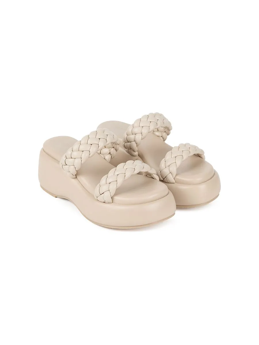 SHU WOMEN  BEDDY 2.5" WOVEN WEDGES - NUDE