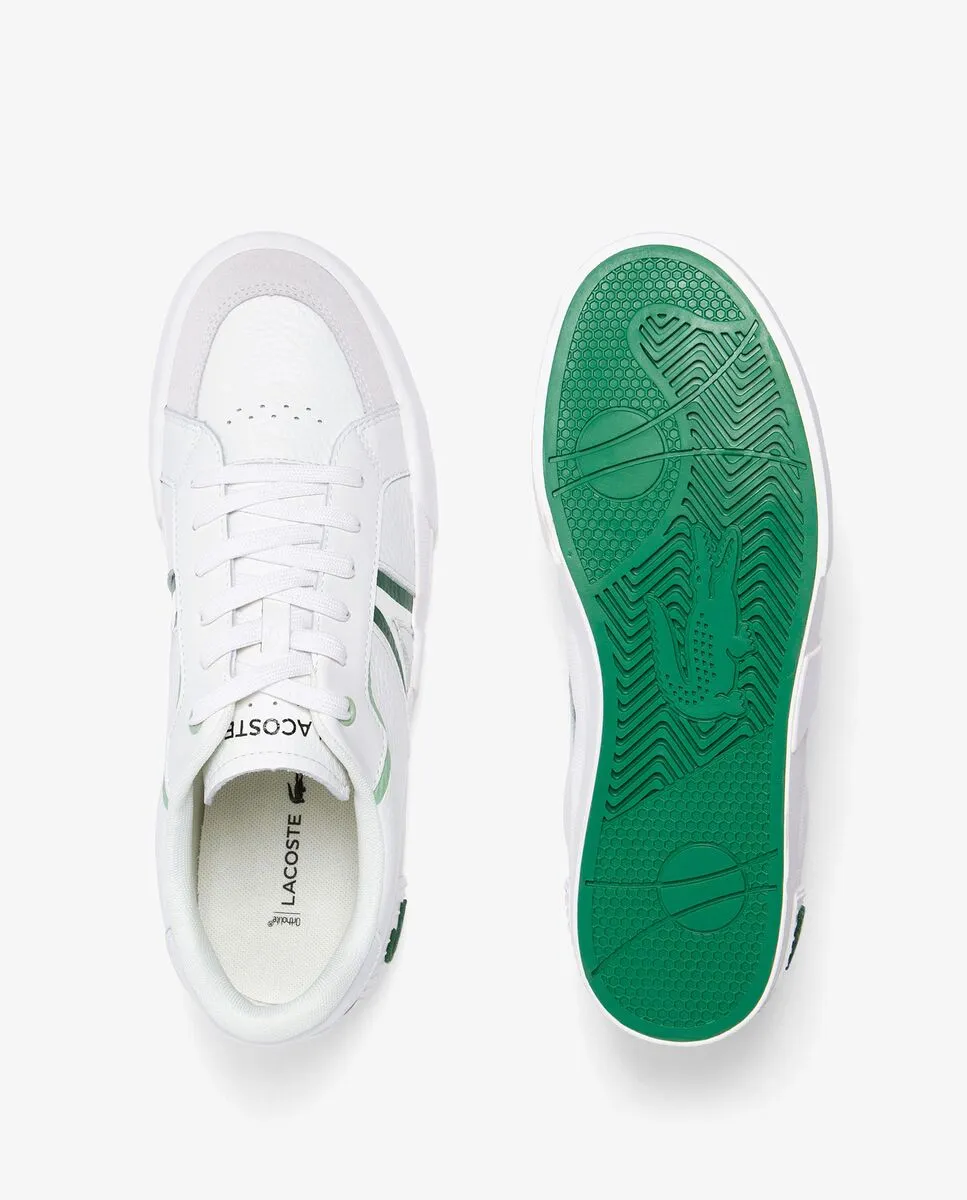 LACOSTE Women’s L004 Contrasted Leather Trainers White