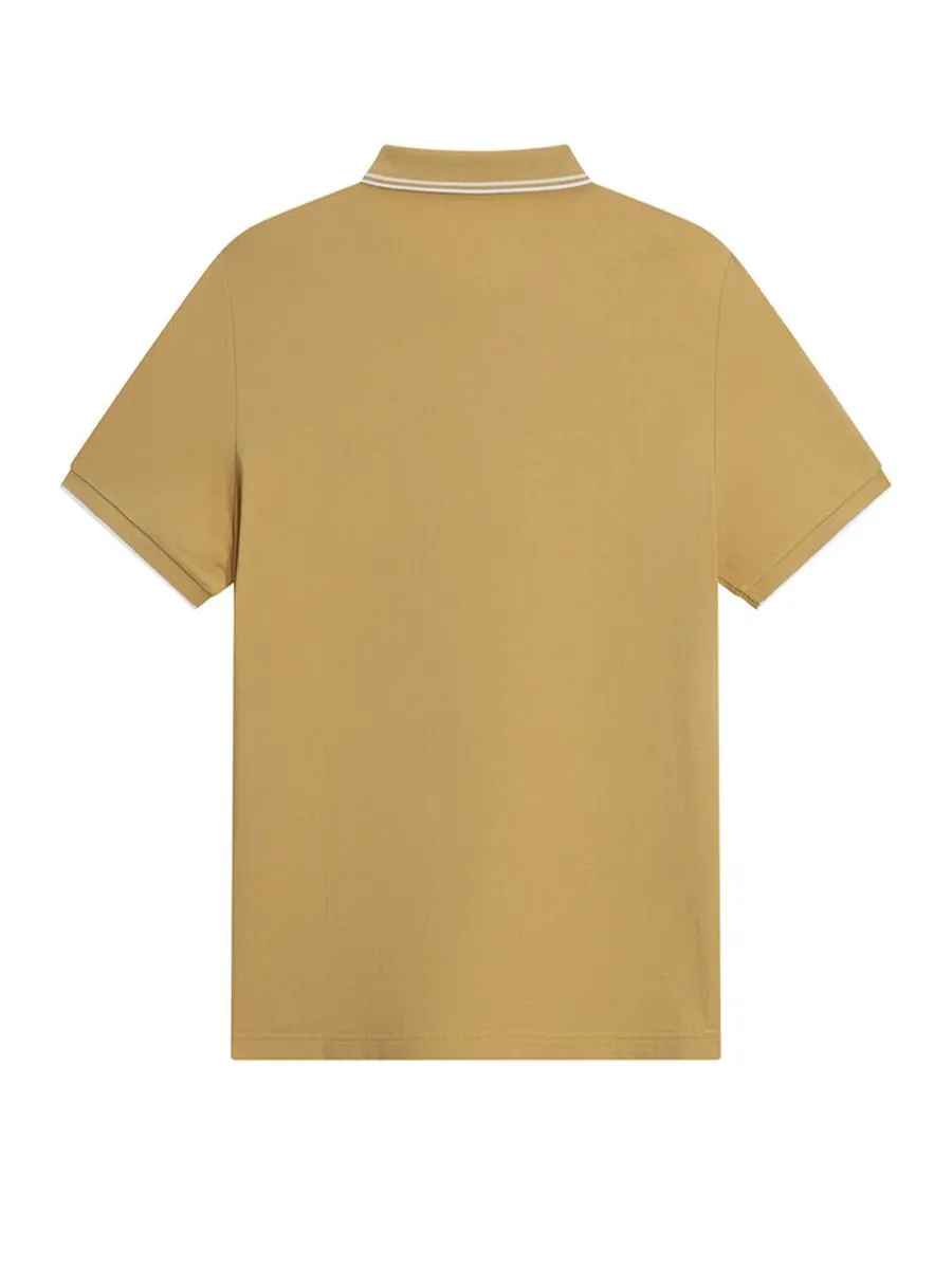 GIORDANO Men's Solid Cotton Lycra Short Sleeve Tapered Polo  Yellow Mosaic