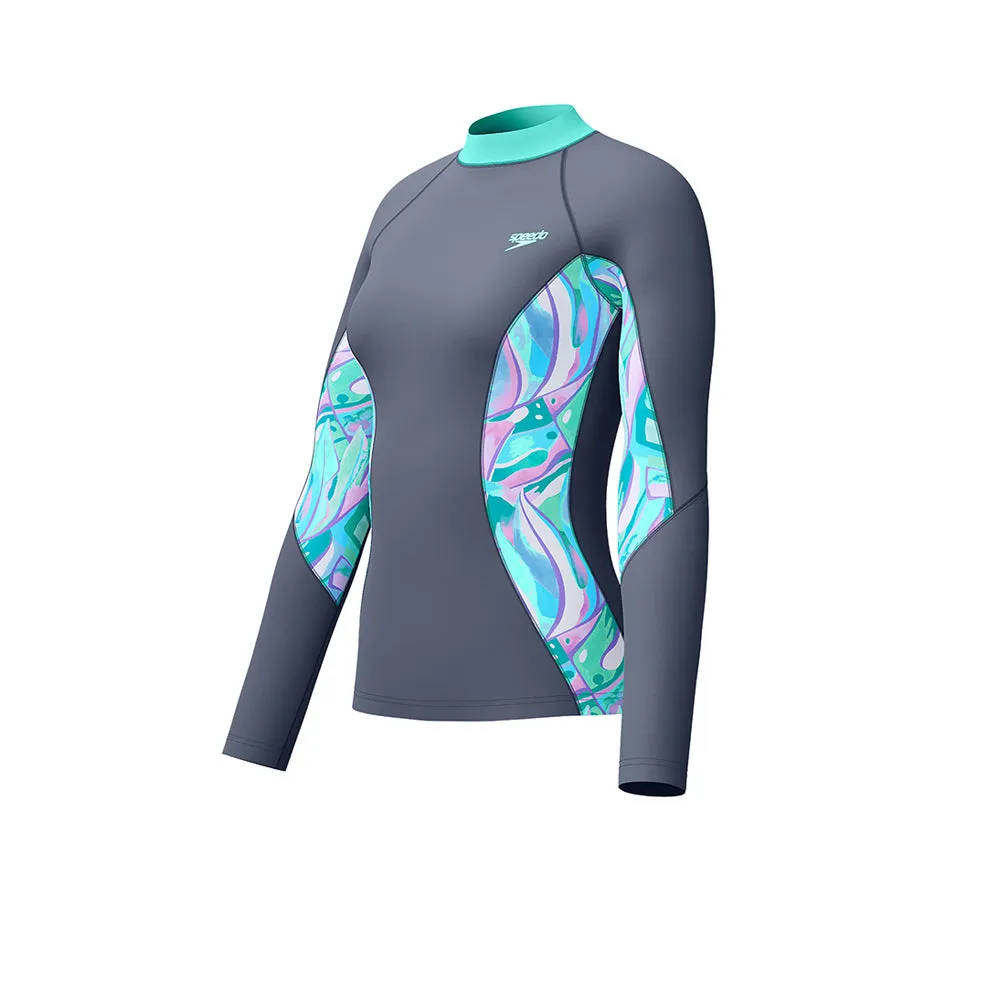 SPEEDO Printed Long Sleeve Women Rashguard Grey - SP111SP151ENTH