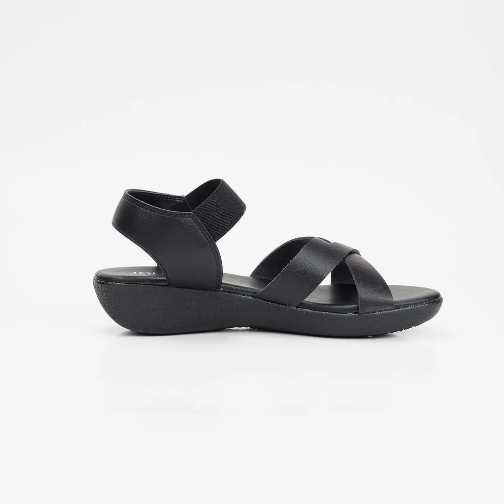 JOLI SNOB Black Comfort Sandals ACT-32363