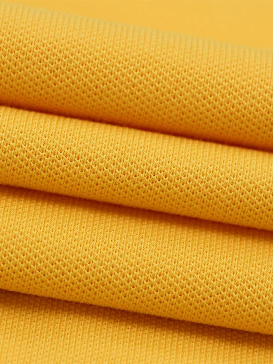 GIORDANO Men's Cotton Lycra Solid Polo Daffodil Yellow