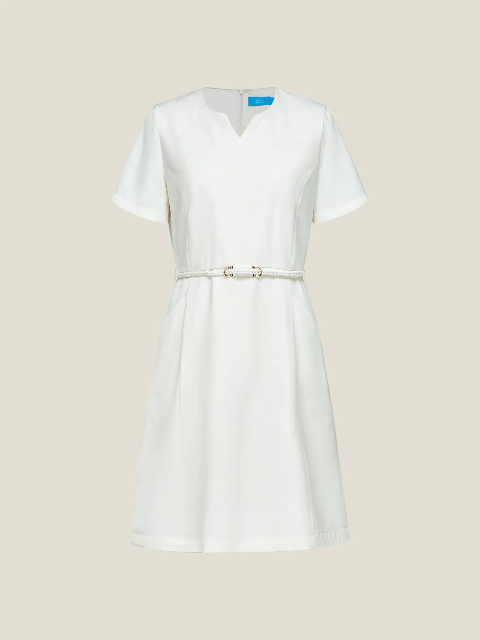 G2000 Women Clothing Cooling Multi-Way Stretch A-Shape Dress With Belt  A-Shape - Off-White Size - 34 EU