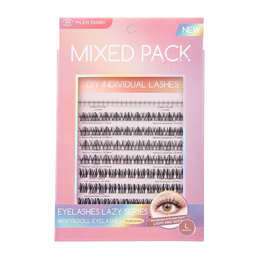 Mlen Diary Lazy Lashes Series Wispy  Doll Eyelashes 9Rows