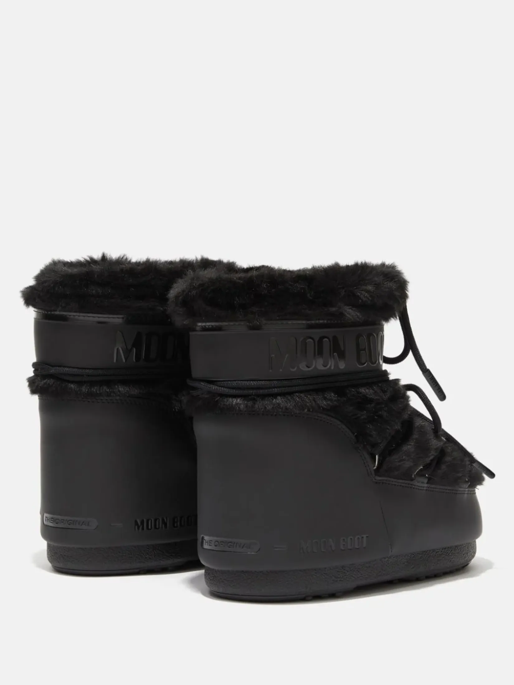 MOON BOOT BOOTS ICON LOW FAUX FUR IN BLACK