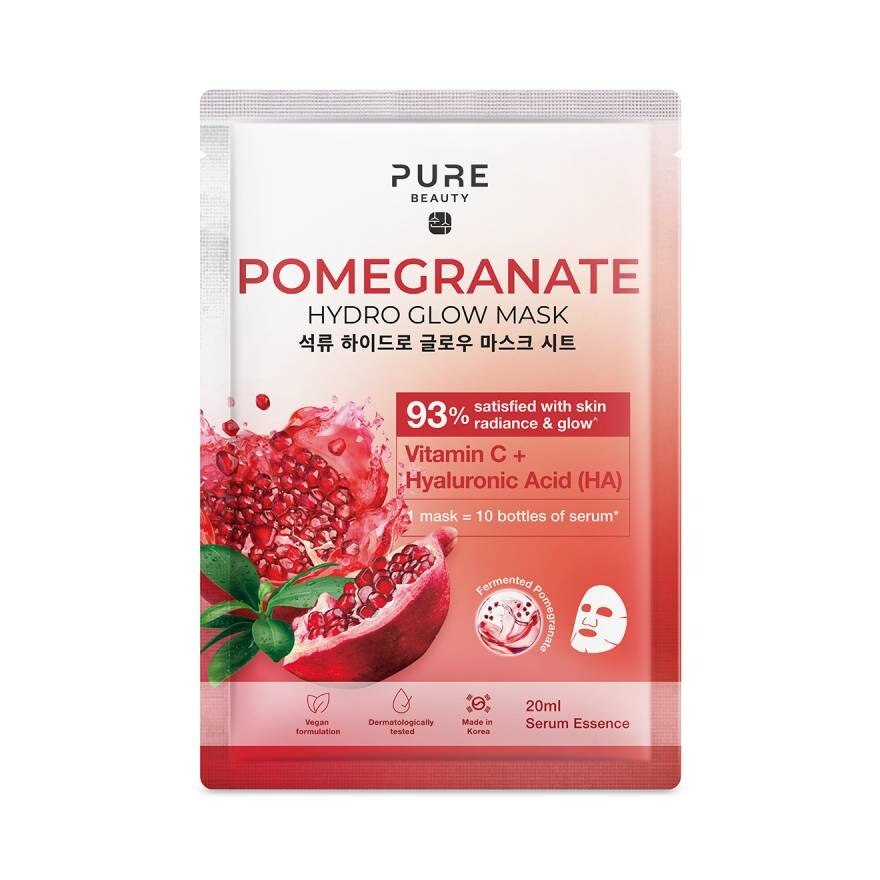 Pure Beauty Pomegranate Hydro Glow Mask  1 sheet.