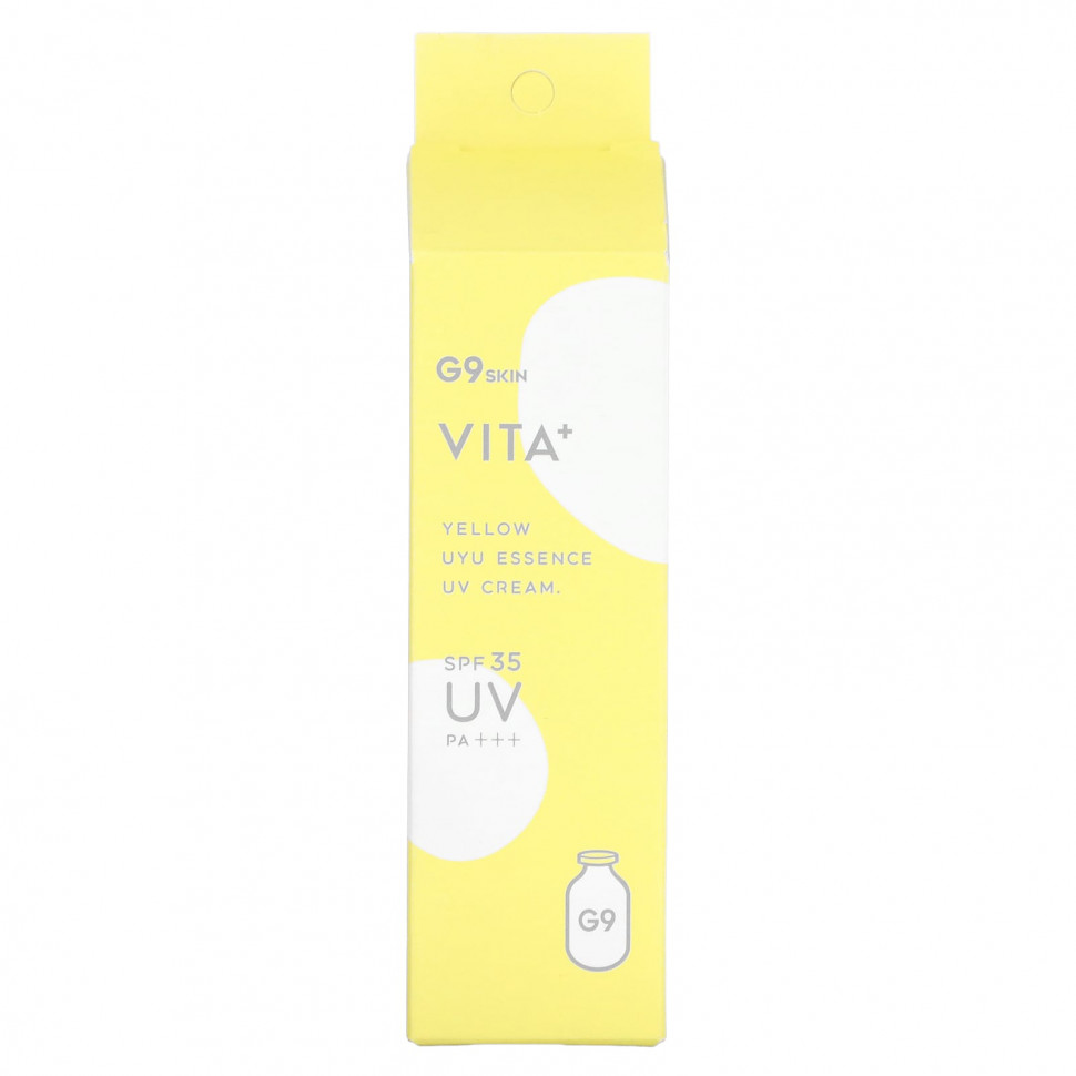 G9skin, Vita + UYU Essence UV Cream, солнцезащитный крем SPF 35 PA +++, желтый, 25 г