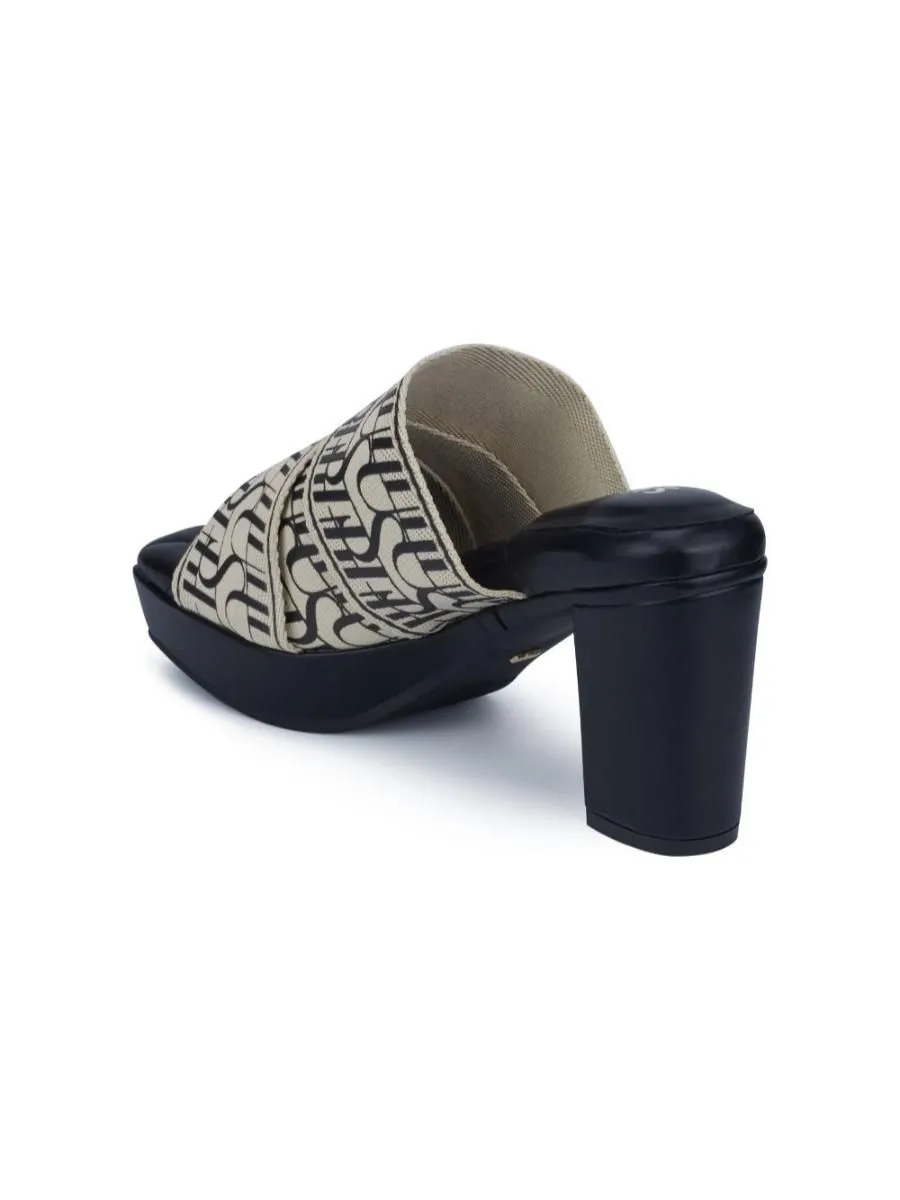 SHU WOMEN  PALETTE SOFT 3.5" SIGNET ON CANVAS HEELS - BLACK