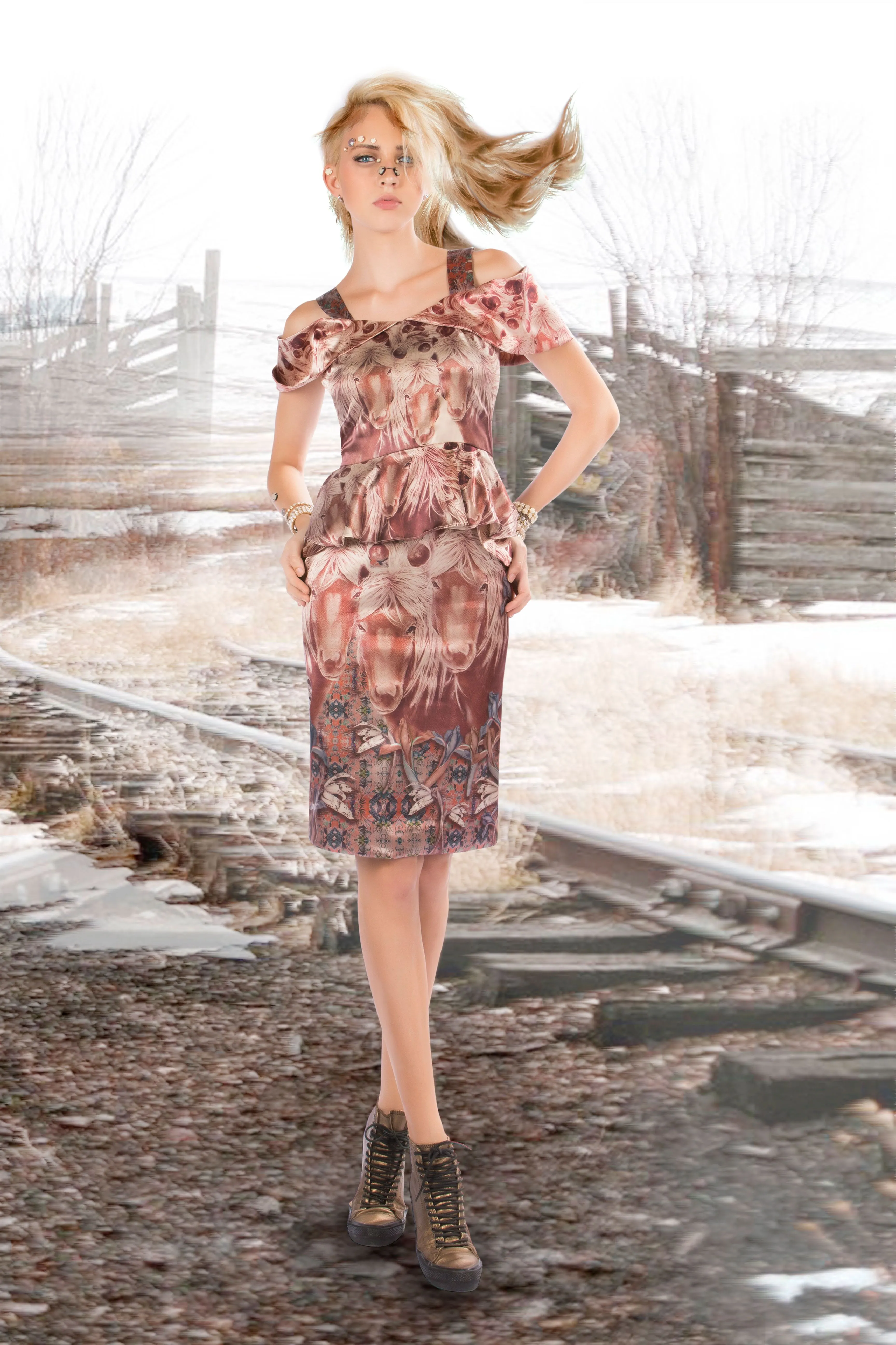 PEDZ Chocolate Pedz Aesthetic Horse Pencil Skirt