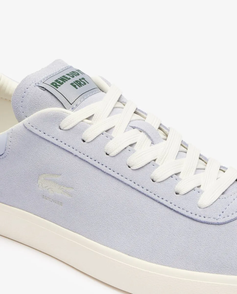 LACOSTE Light Blue Men’s Baseshot Tonal Leather Trainers