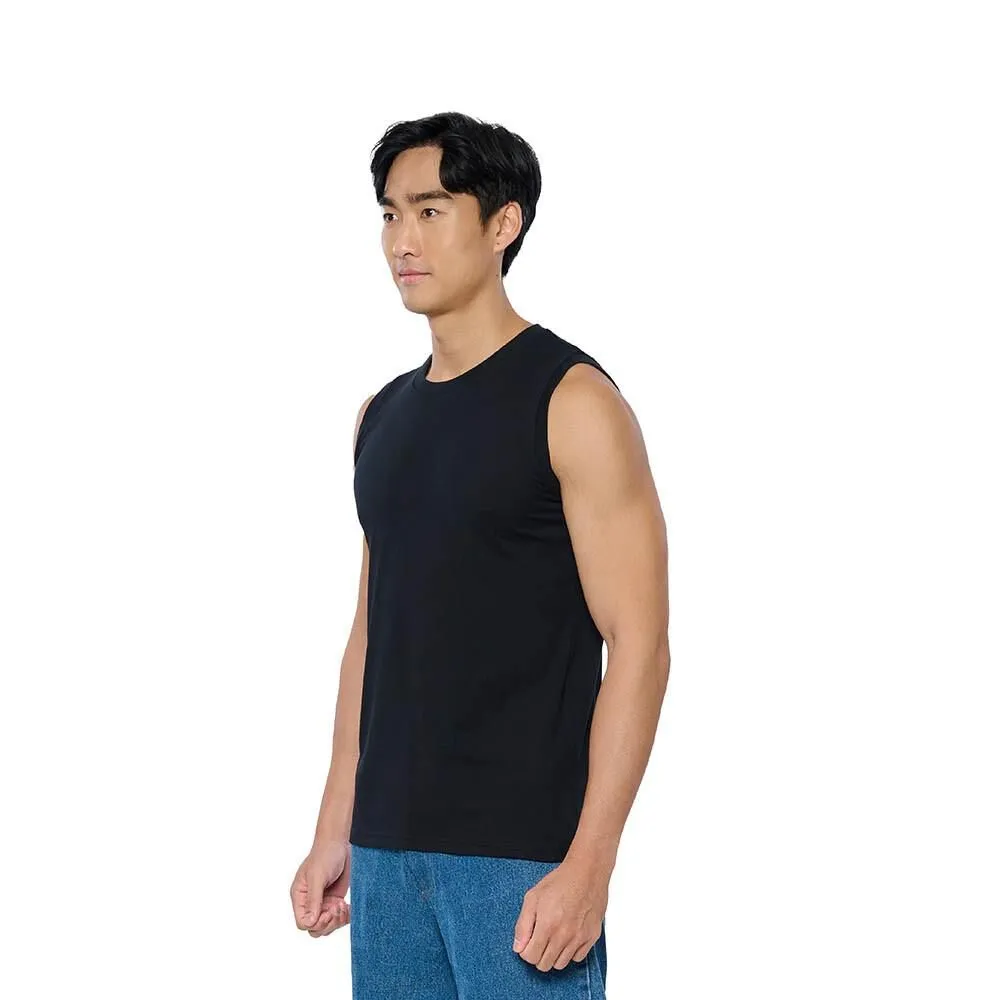 DOUBLE GOOSE Double Goose black sleeveless T-Shirt Classic 3 pcs.