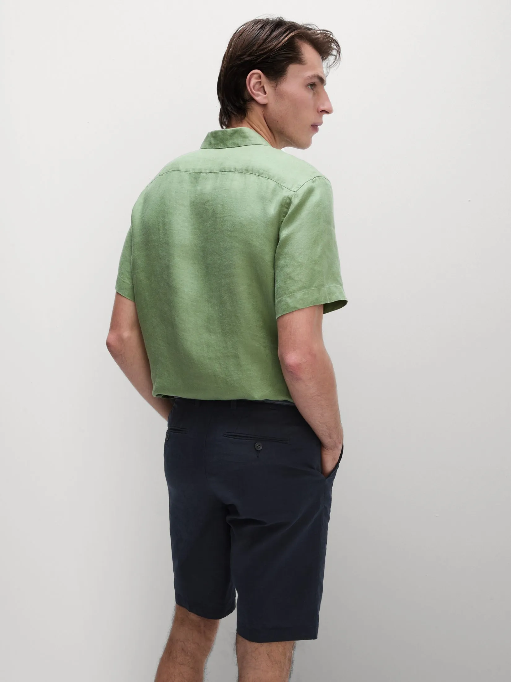 MARKS & SPENCER Men Chino Shorts Regular Fit Linen Blend