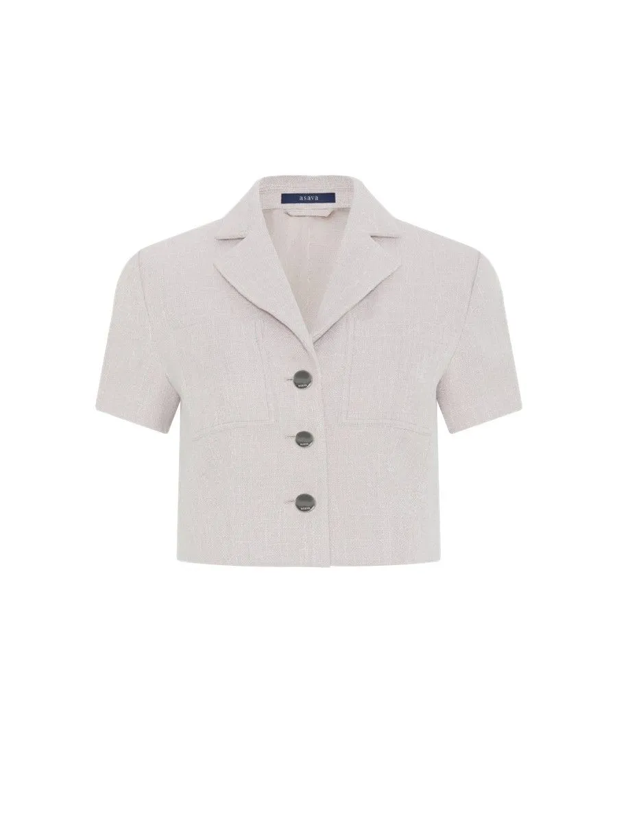 ASAVA ( SS24 )Adara Cropped Women Jacket Blush Size - L