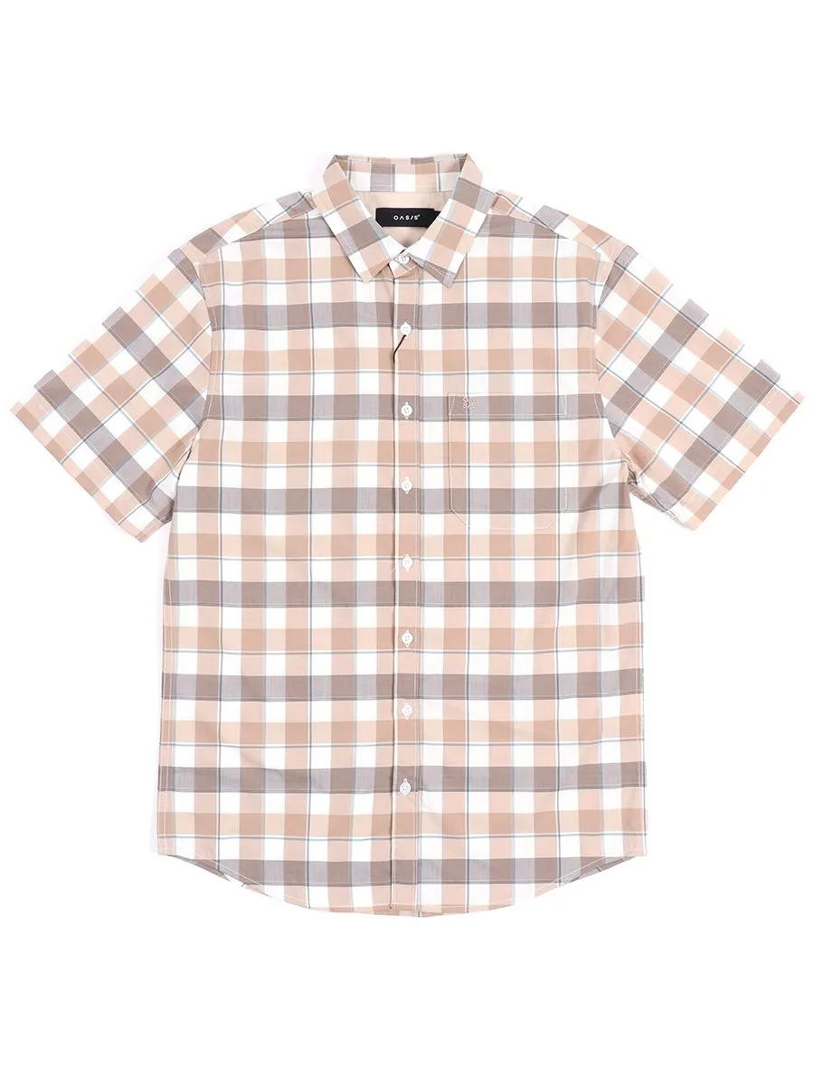 OASIS Men's Short sleeve Shirt Cream