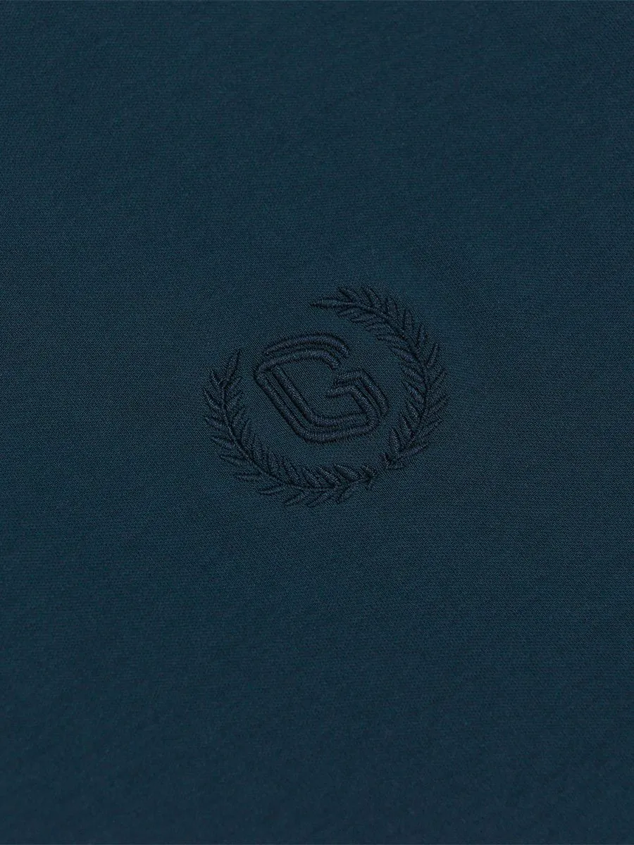 GIORDANO Men's Interlock Embroidery Tee (Liquid Touch)  Emerald green