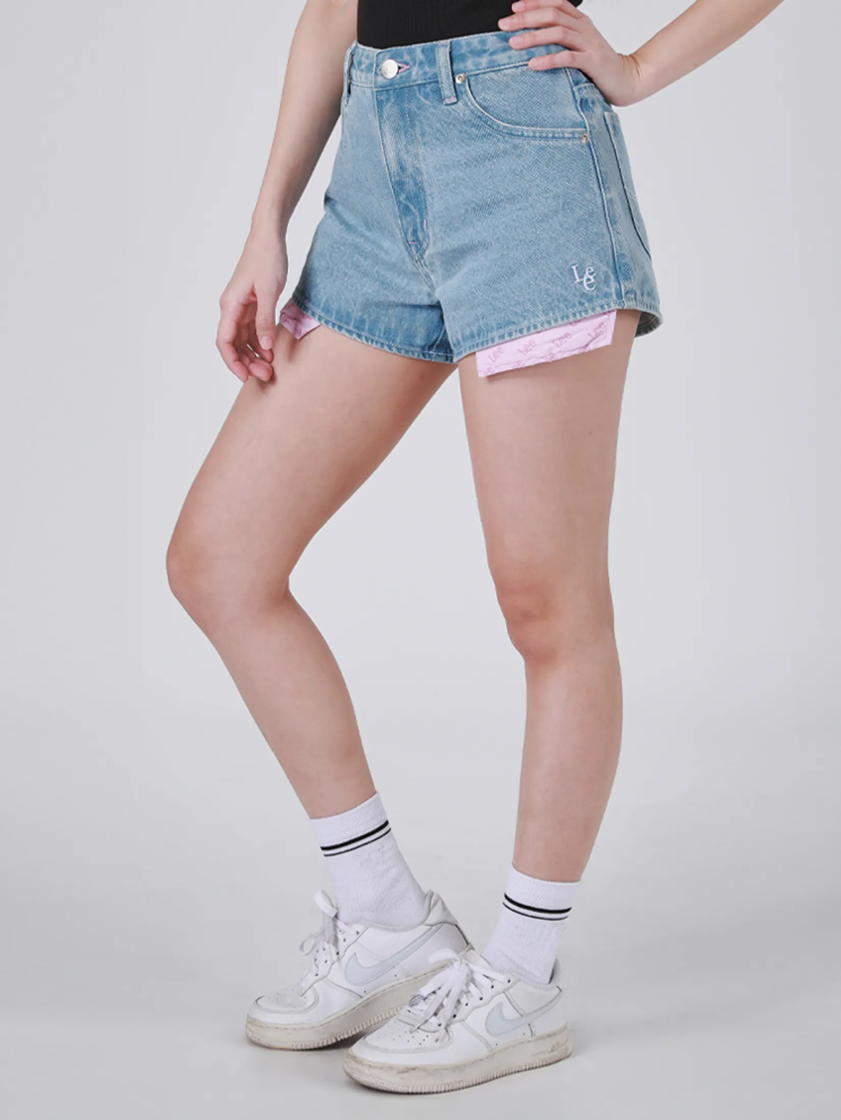 LEE Women s Shorts Lee Pink Collection Light Indigo